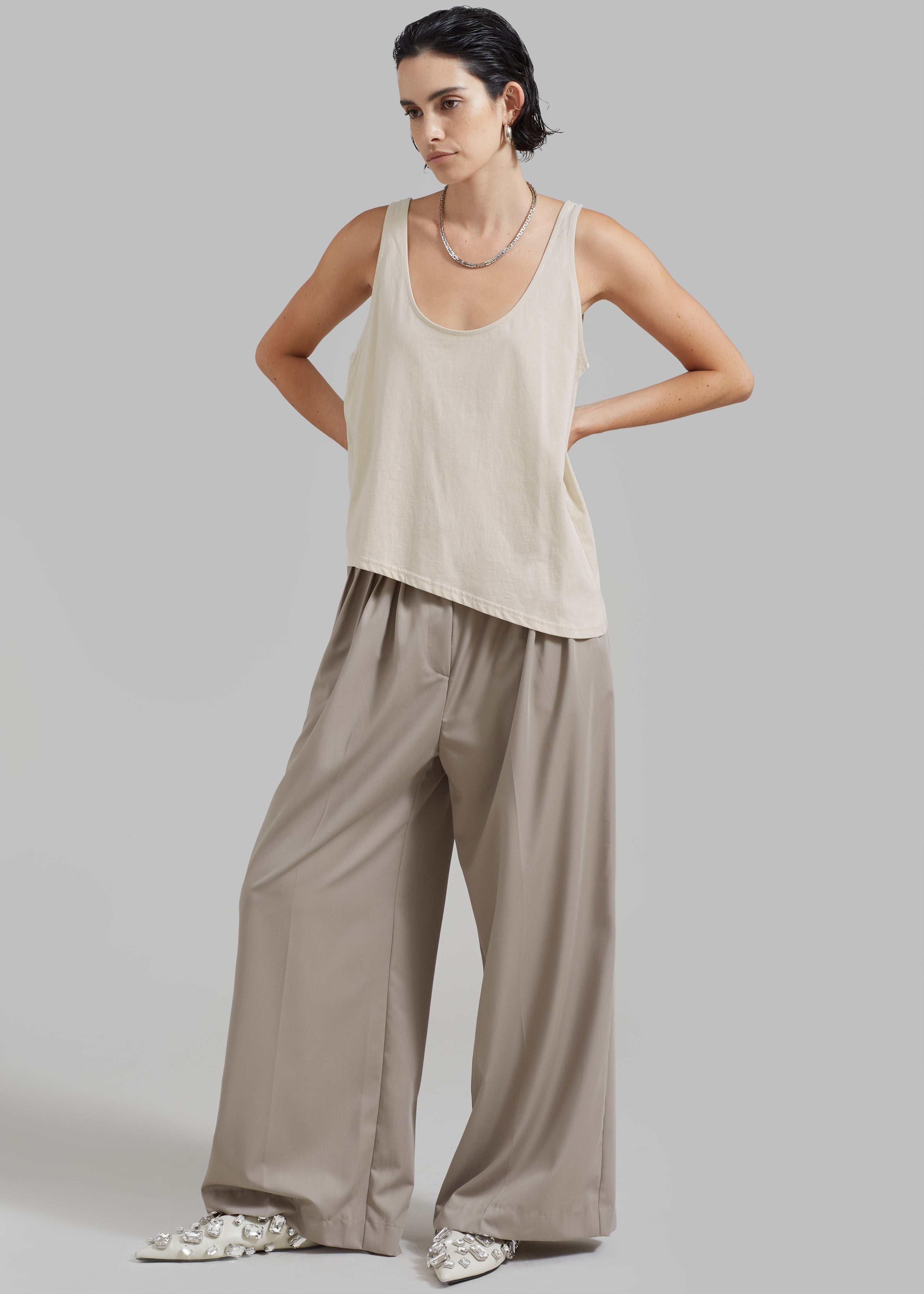 Catalina Pleated Trousers - Grey - 9