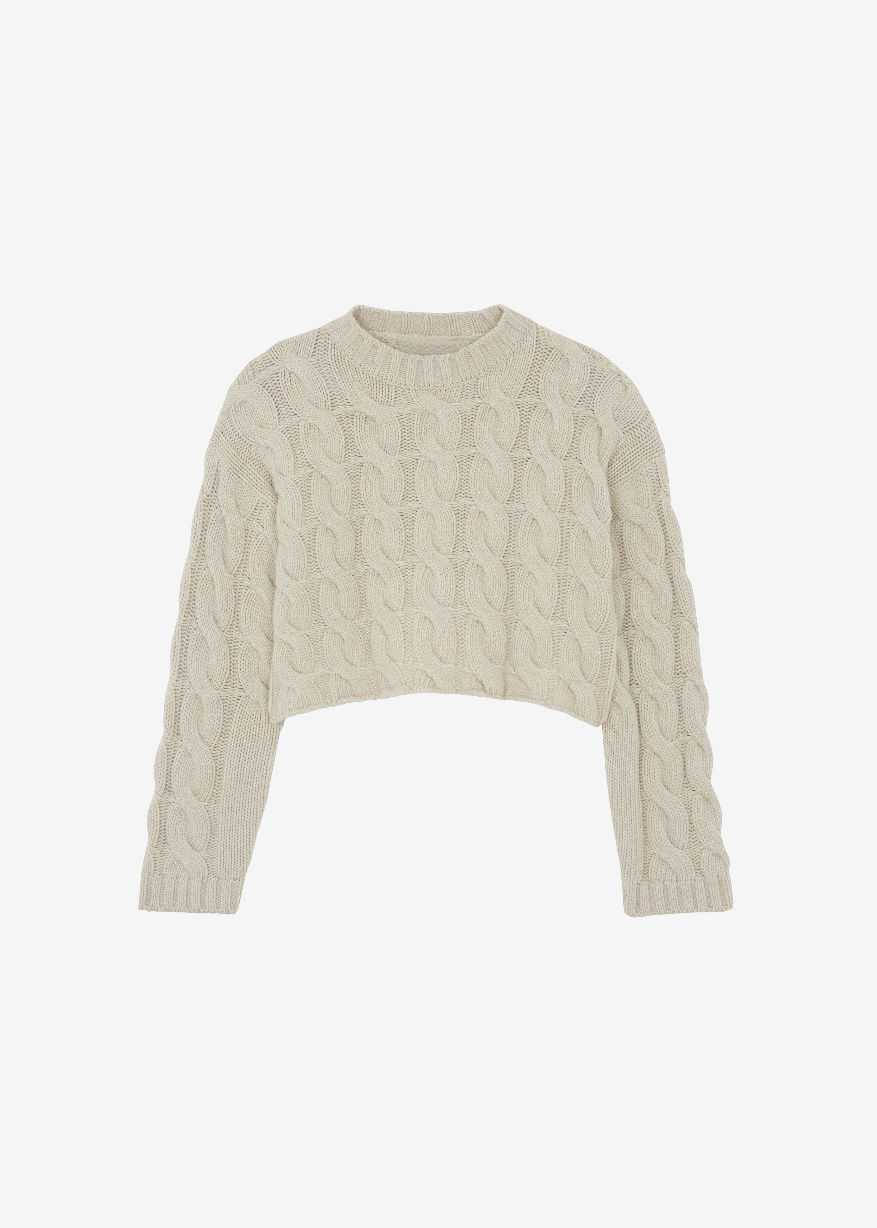 Chandler Braided Sweater - Beige - 8