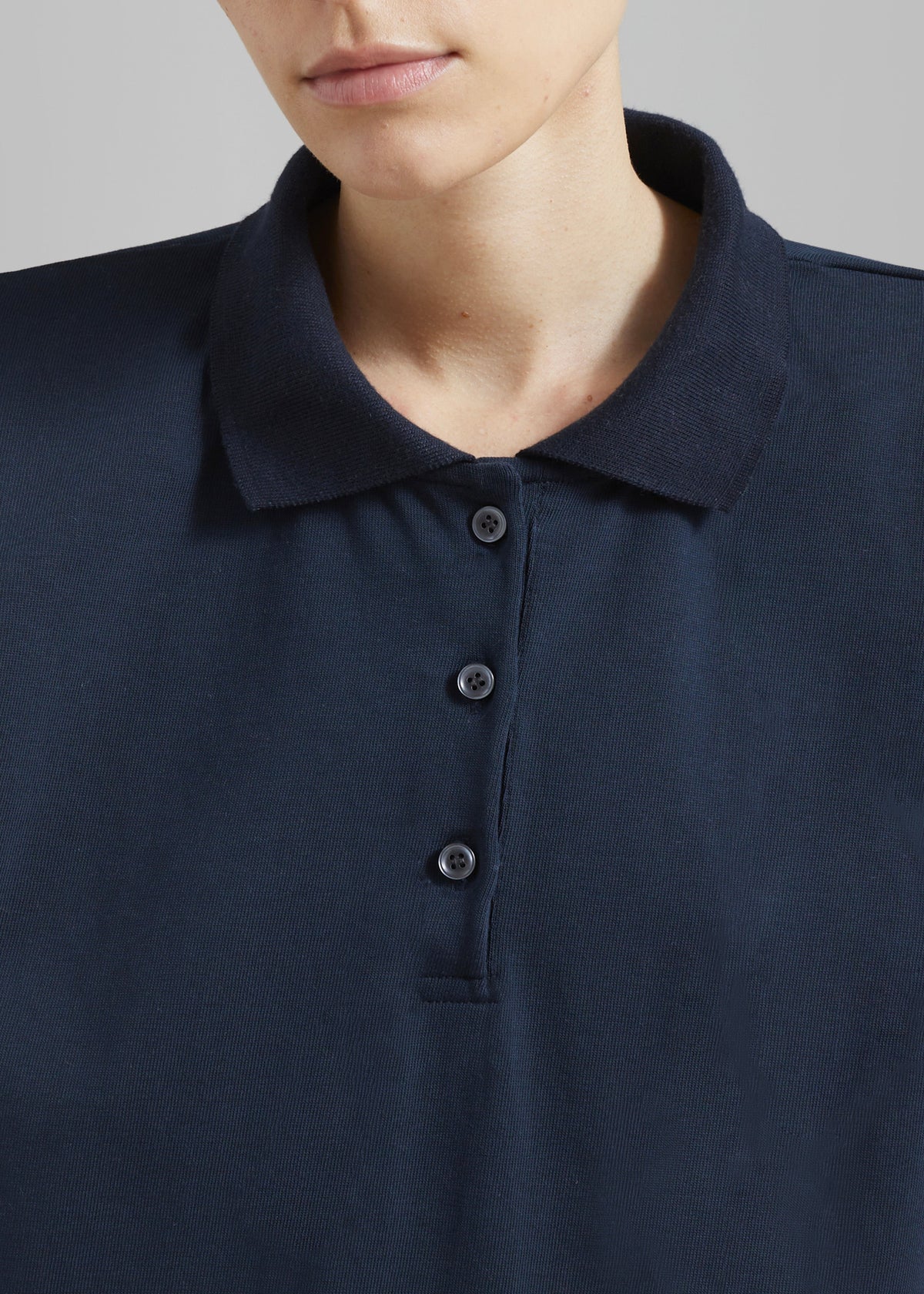 Chris Polo Padded Shoulders Mini Dress - Navy - 3