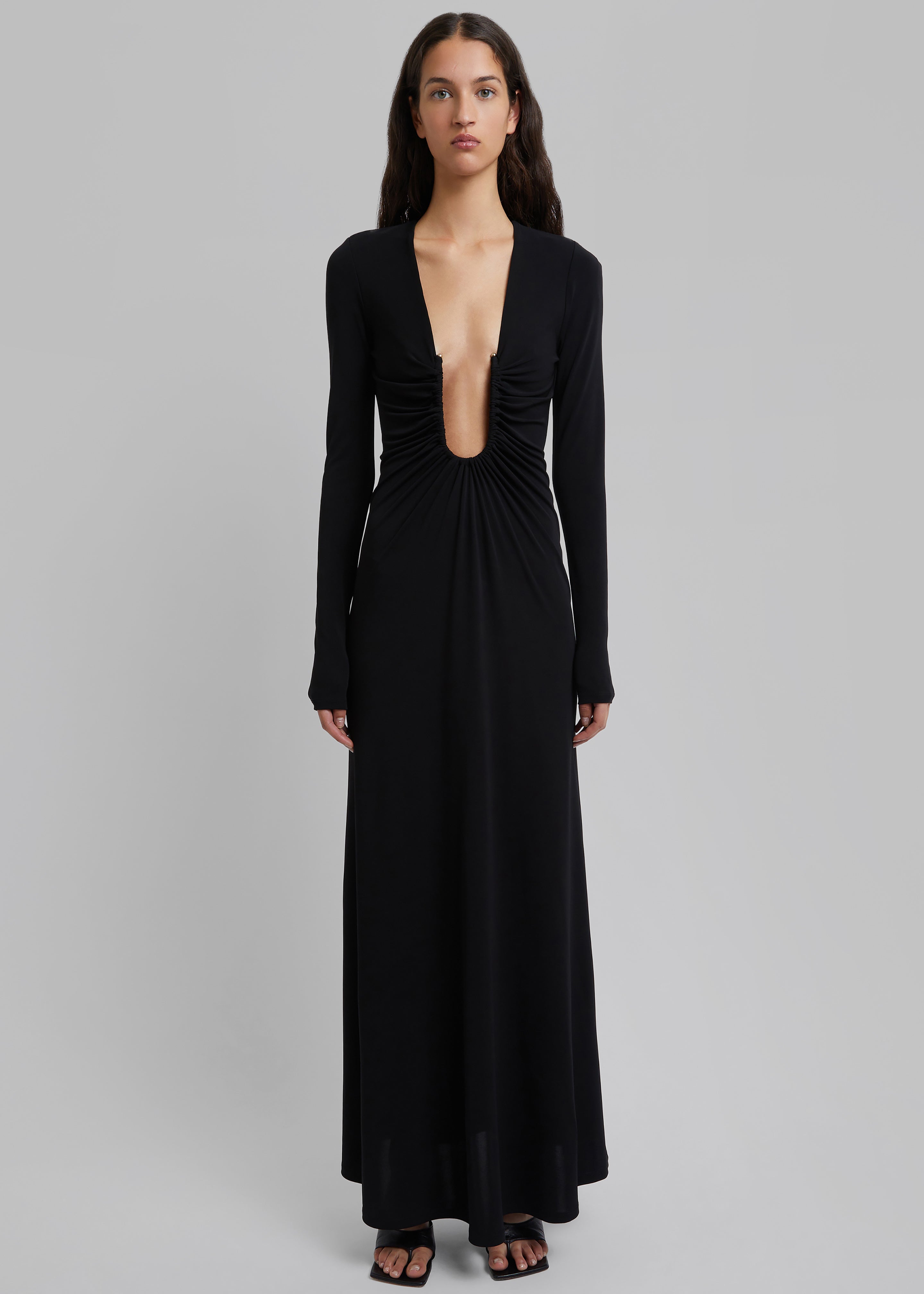 Christopher Esber Arced Palm Long Sleeve Dress - Black – Frankie Shop ...
