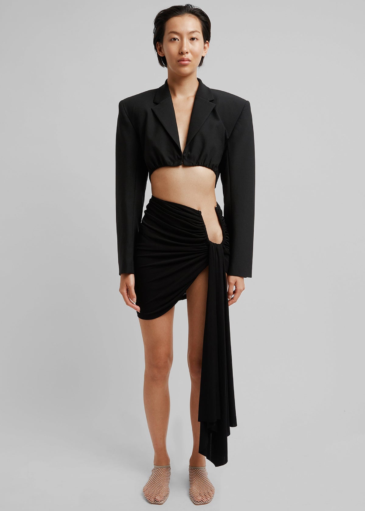 Christopher Esber Arced Palm Micro Skirt - Black - 4