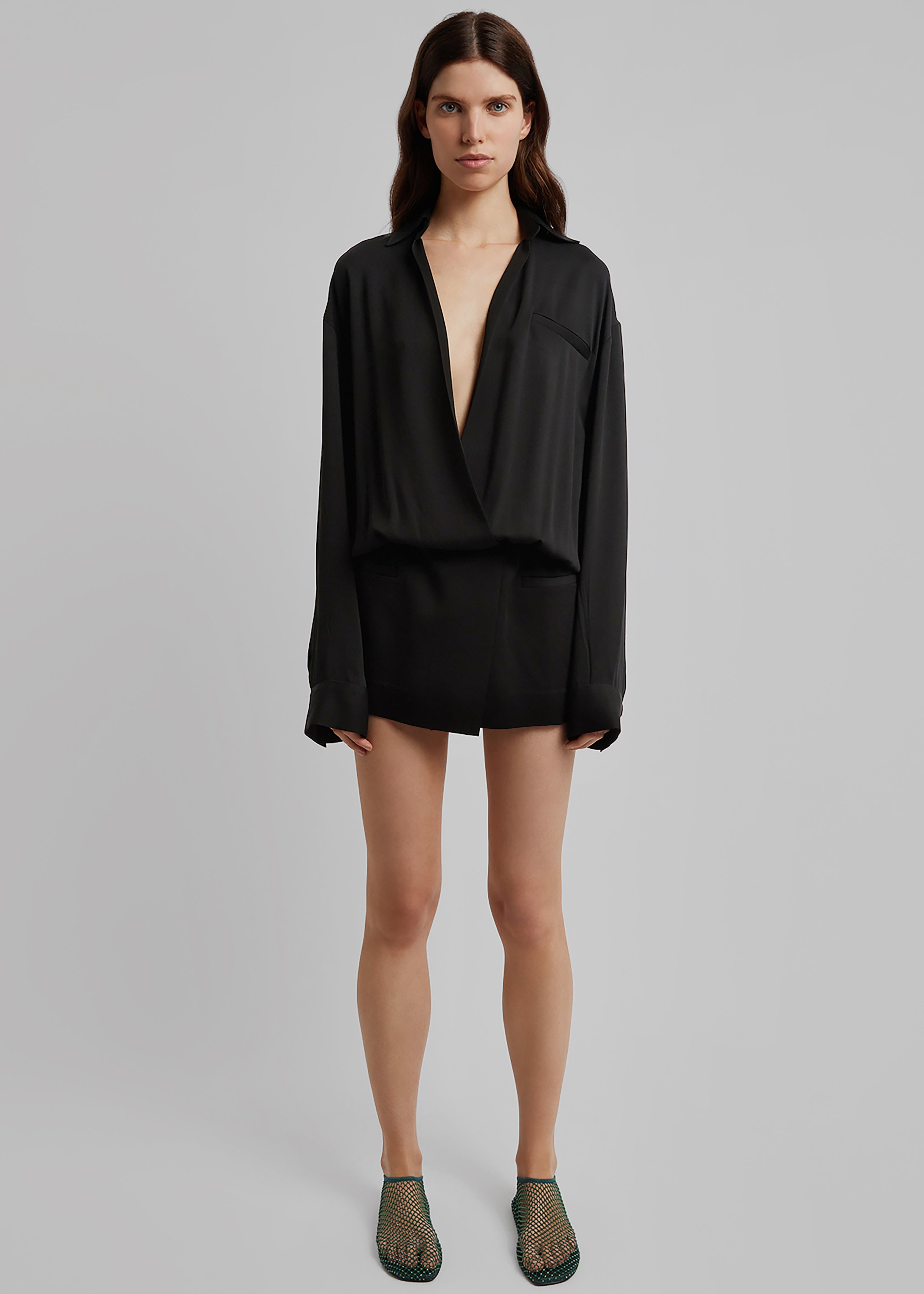 Christopher Esber Aulenti Micro Shirt Dress - Black - 2