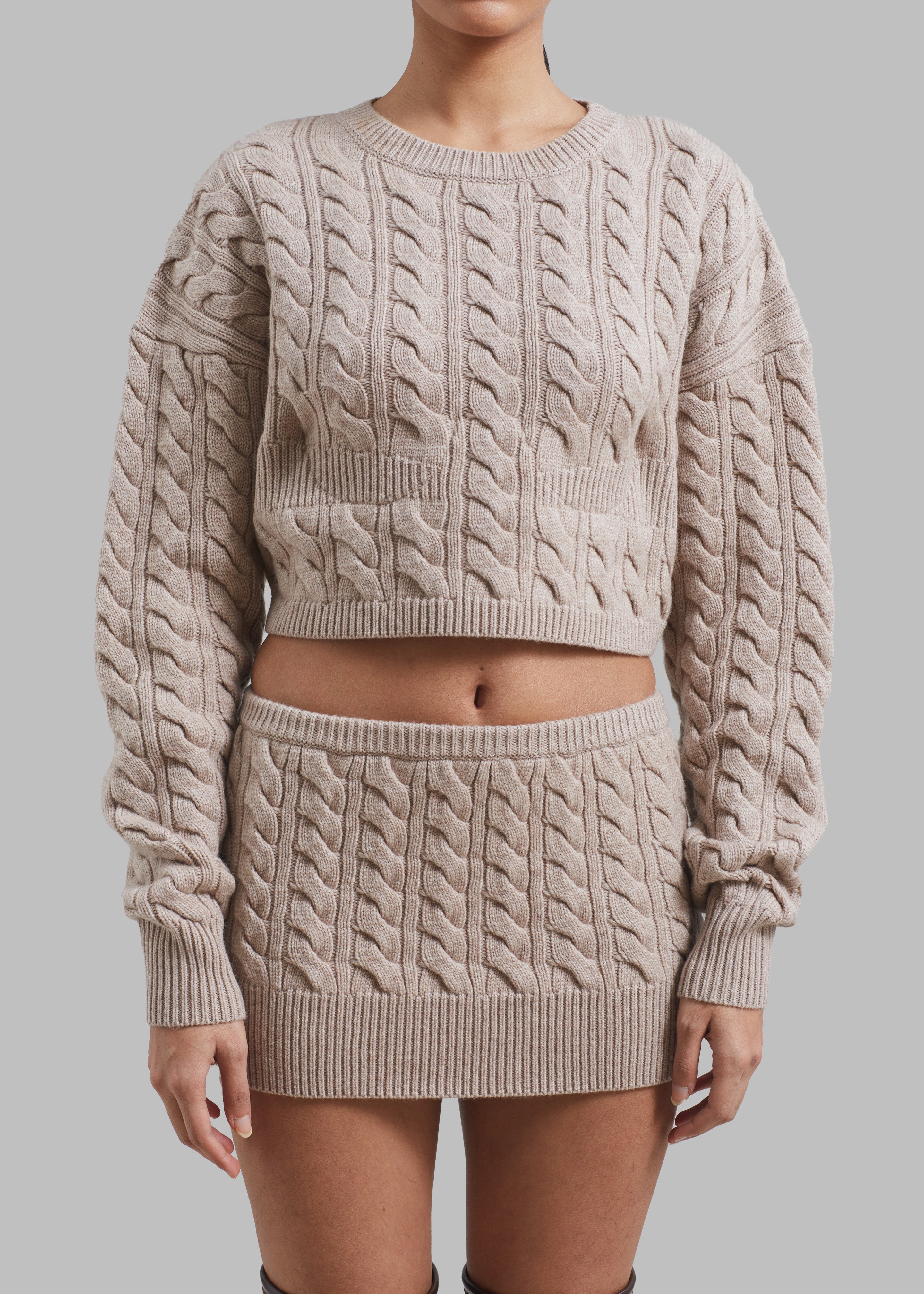 Christopher Esber Cable Knit Sweater - Truffle - 3