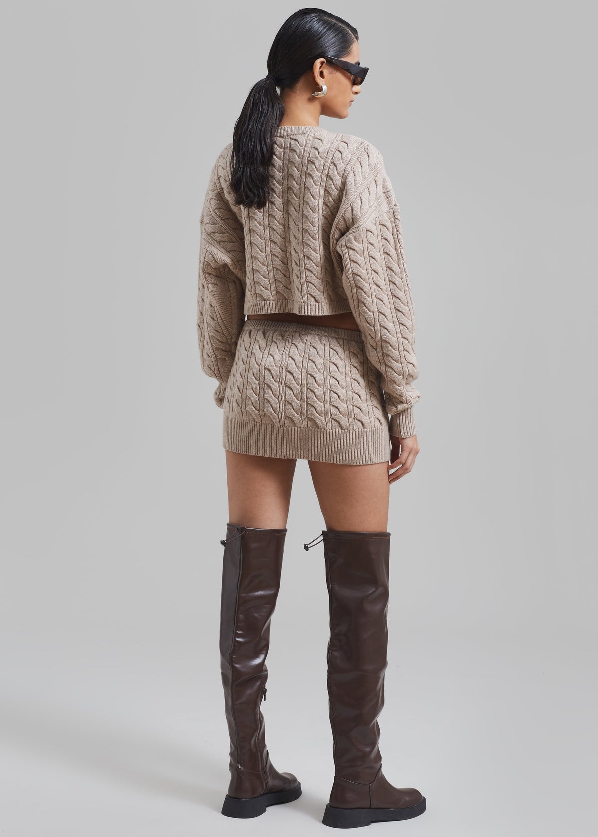 Christopher Esber Cable Knit Skirt - Truffle - 8