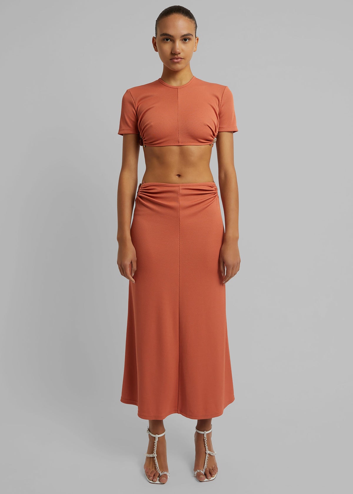 Christopher Esber Crystal Orbit Crop Tee - Carnelian - 3