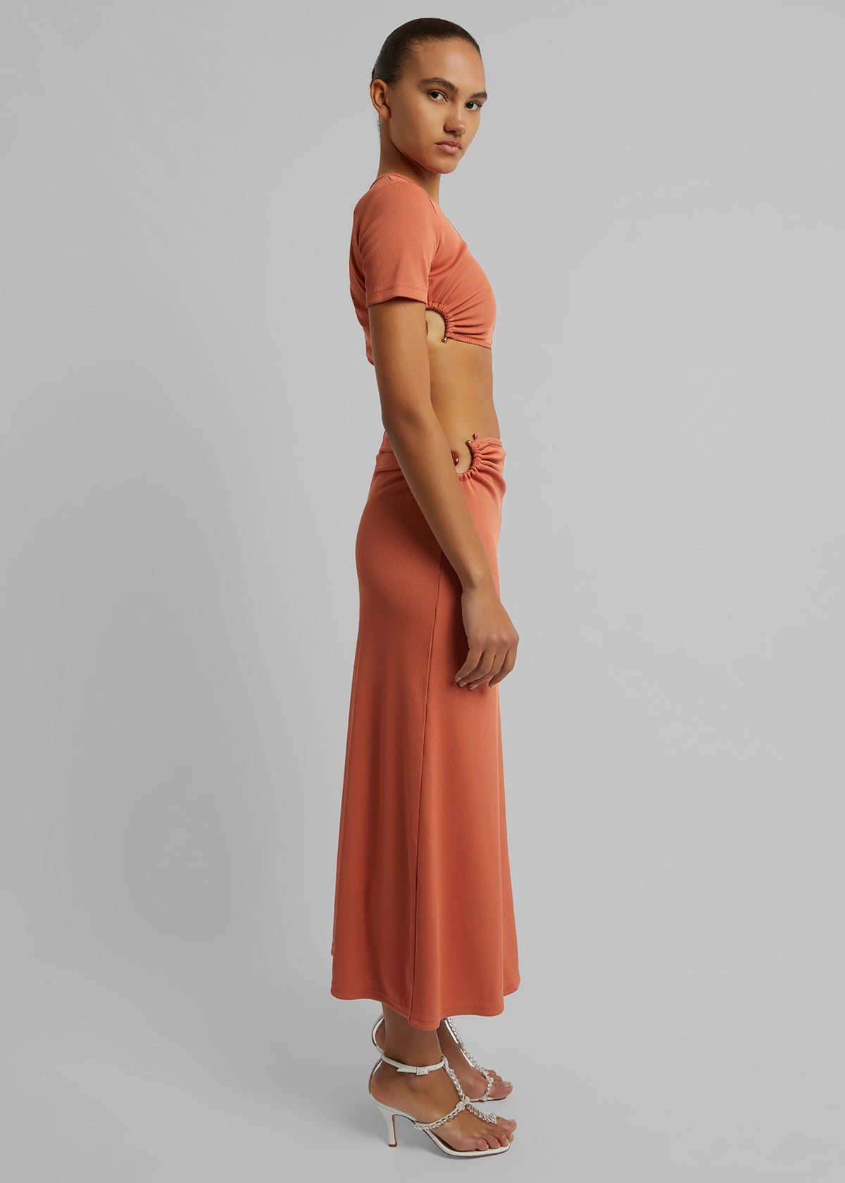 Christopher Esber Crystal Orbit Crop Tee - Carnelian - 4