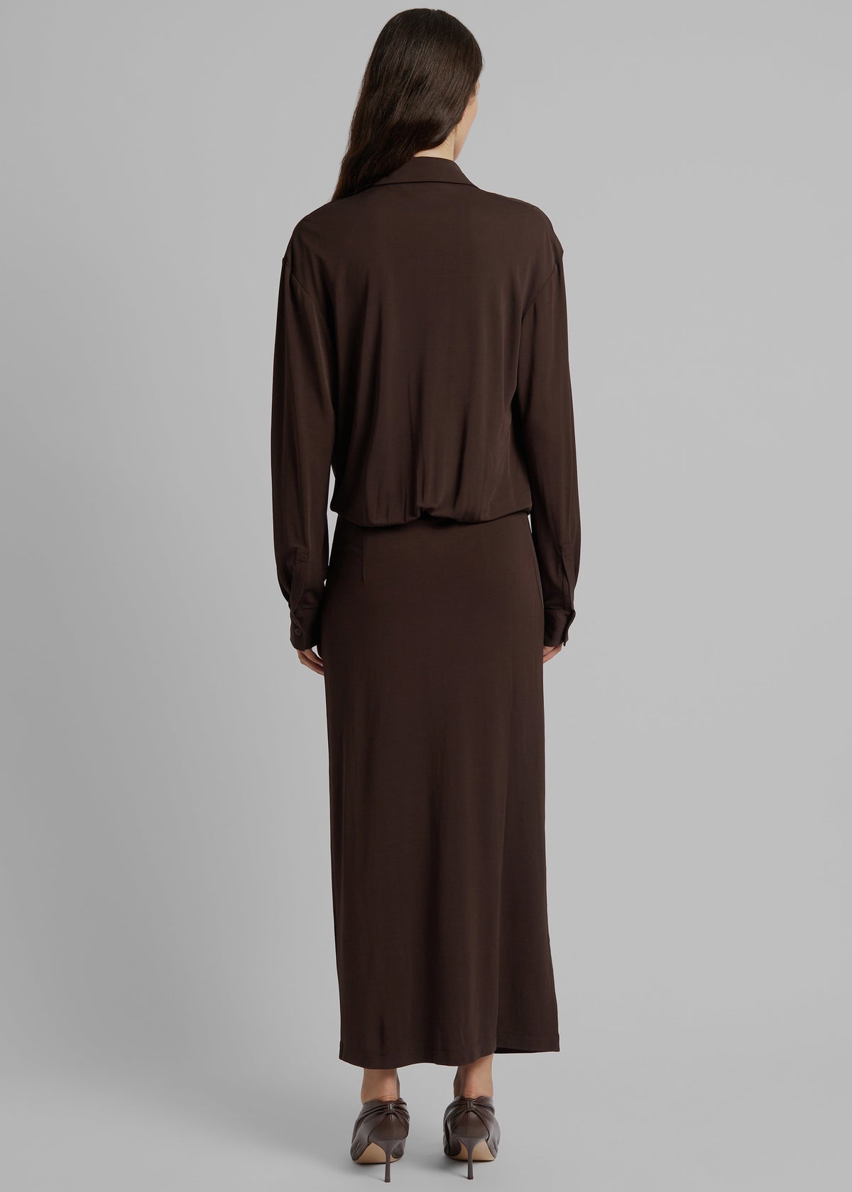 Christopher Esber Framed Buckle Wrap Shirt Dress - Cacao - 6