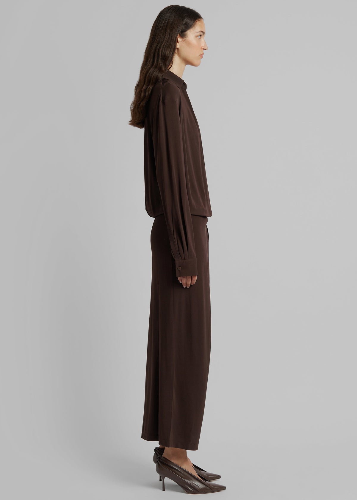 Christopher Esber Framed Buckle Wrap Shirt Dress - Cacao - 5