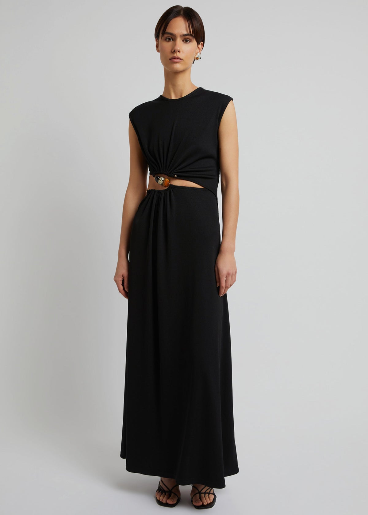 Christopher Esber Ruched Quartz Abacus Dress - Black - 1