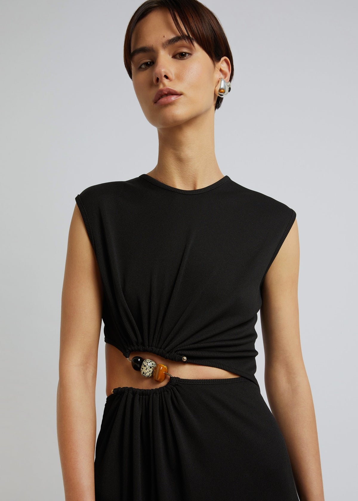 Christopher Esber Ruched Quartz Abacus Dress - Black - 3