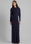 Christopher Esber Side Cowl Long Sleeve Dress - Ink