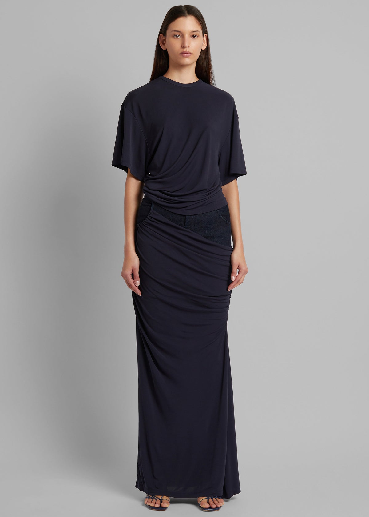 Christopher Esber Side Cowl Waist Tee - Ink - 5