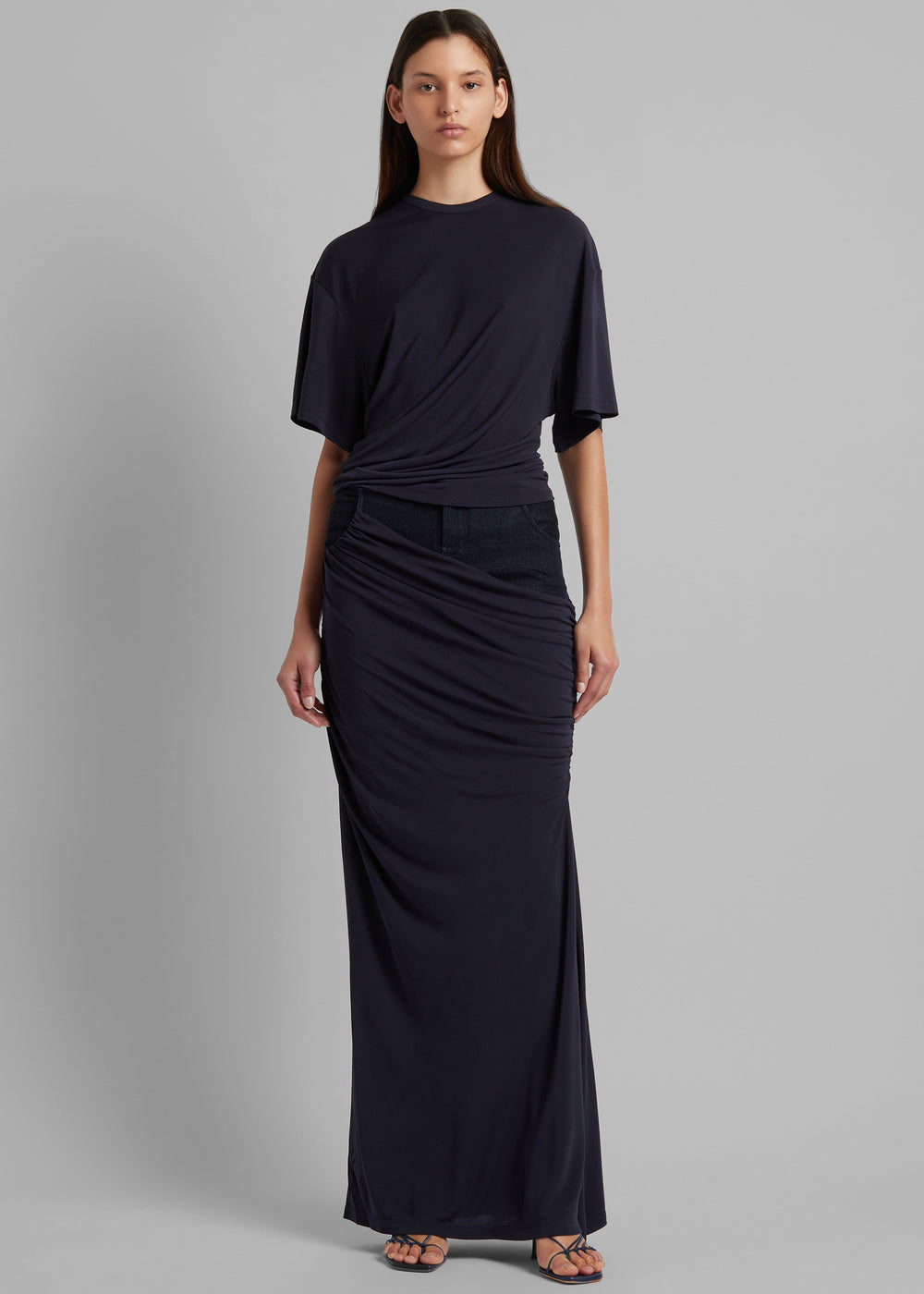 Christopher Esber Side Cowl Waist Tee - Ink - 1