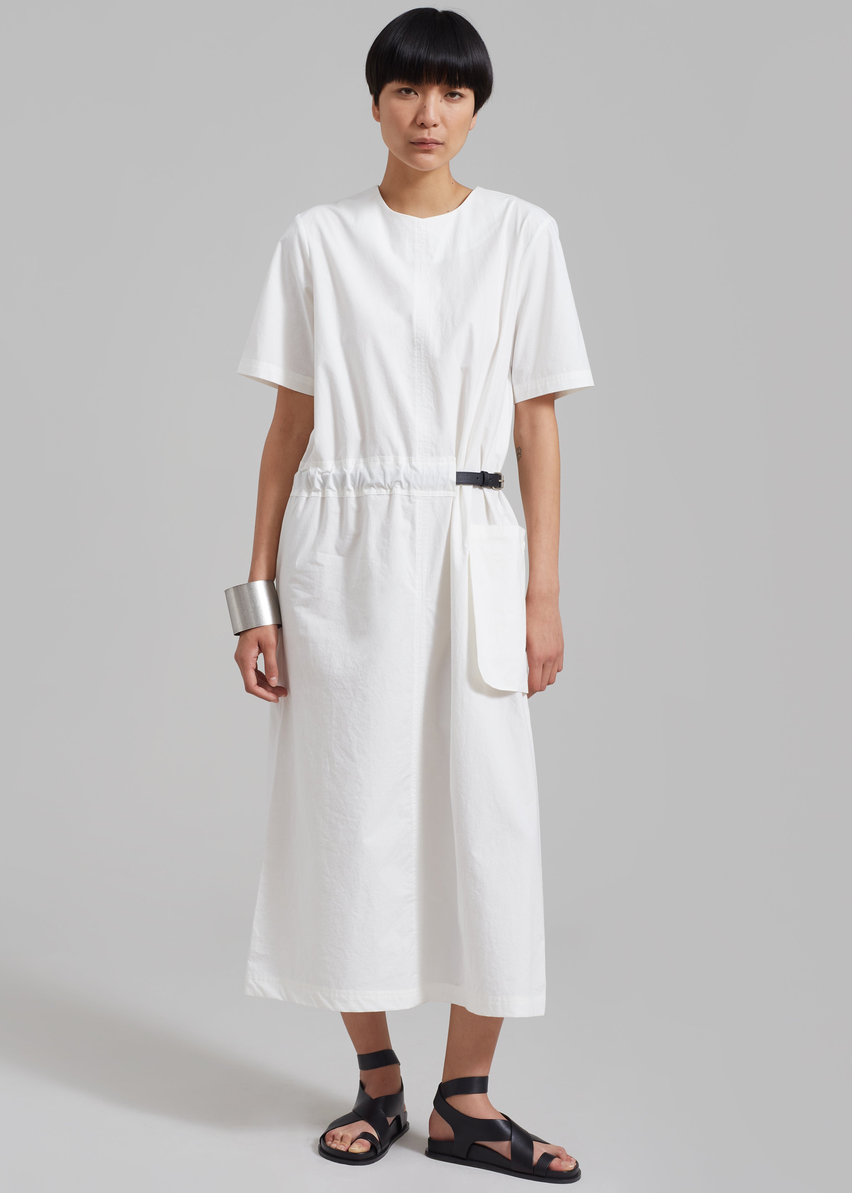 Claire Belted Maxi Dress - White - 7