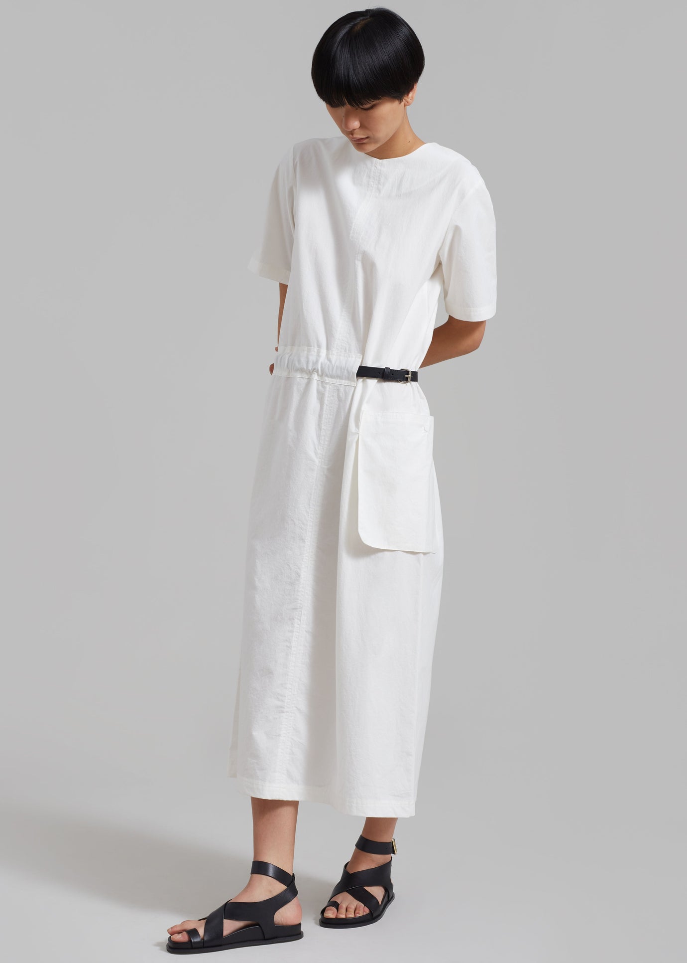 Claire Belted Maxi Dress - White