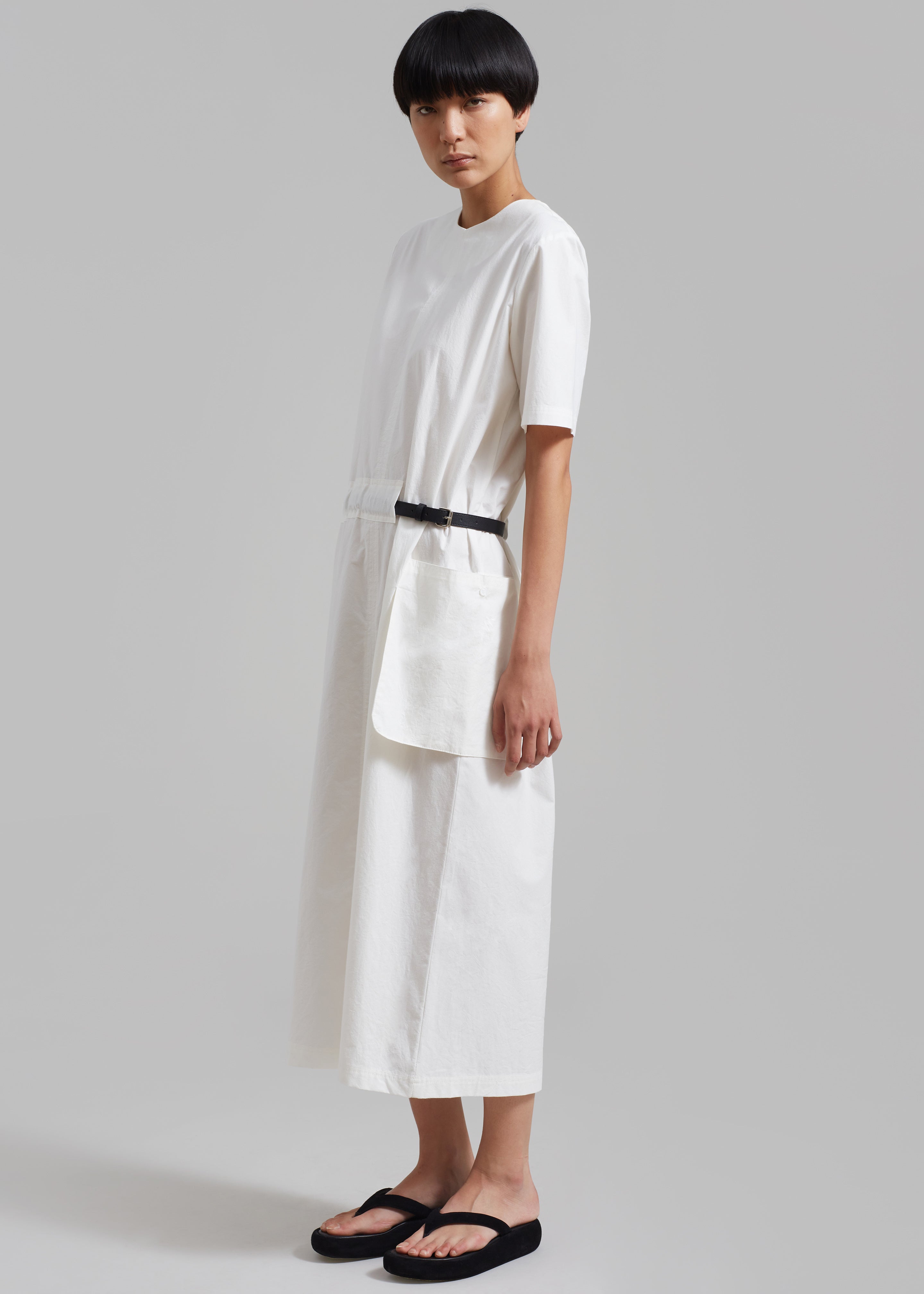Claire Belted Maxi Dress - White - 4