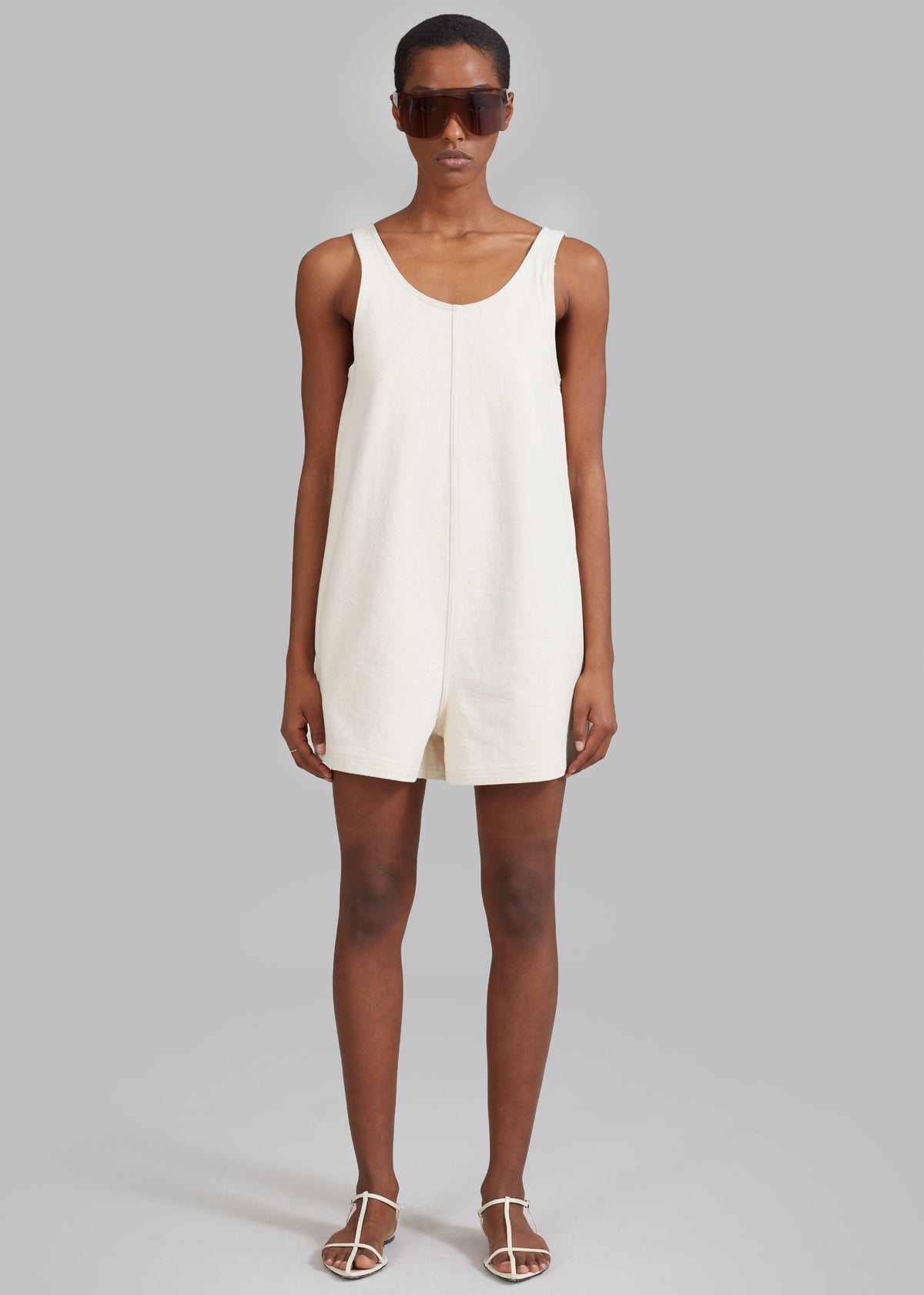 Claris Twill Romper - Cream - 4