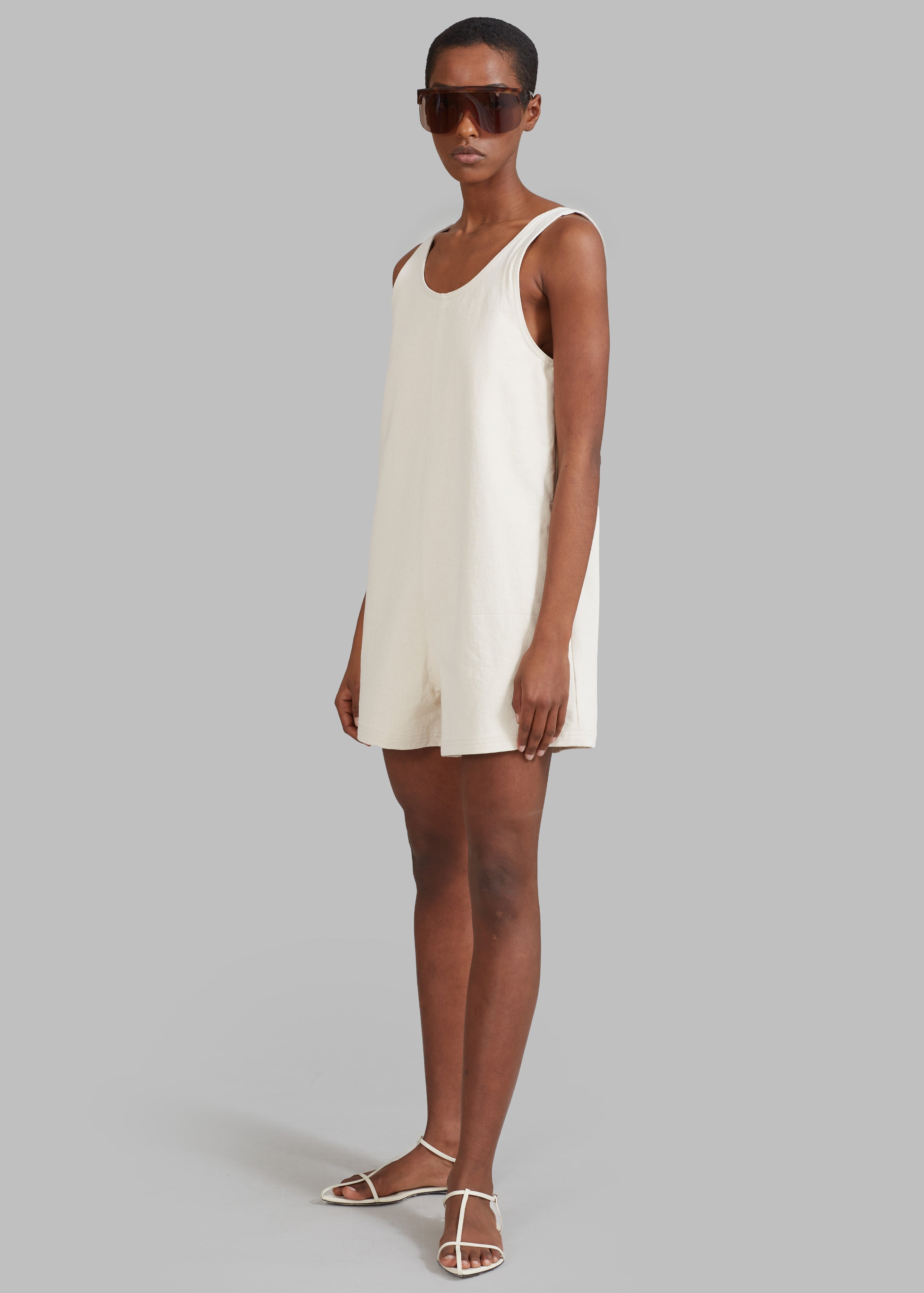 Claris Twill Romper - Cream - 6