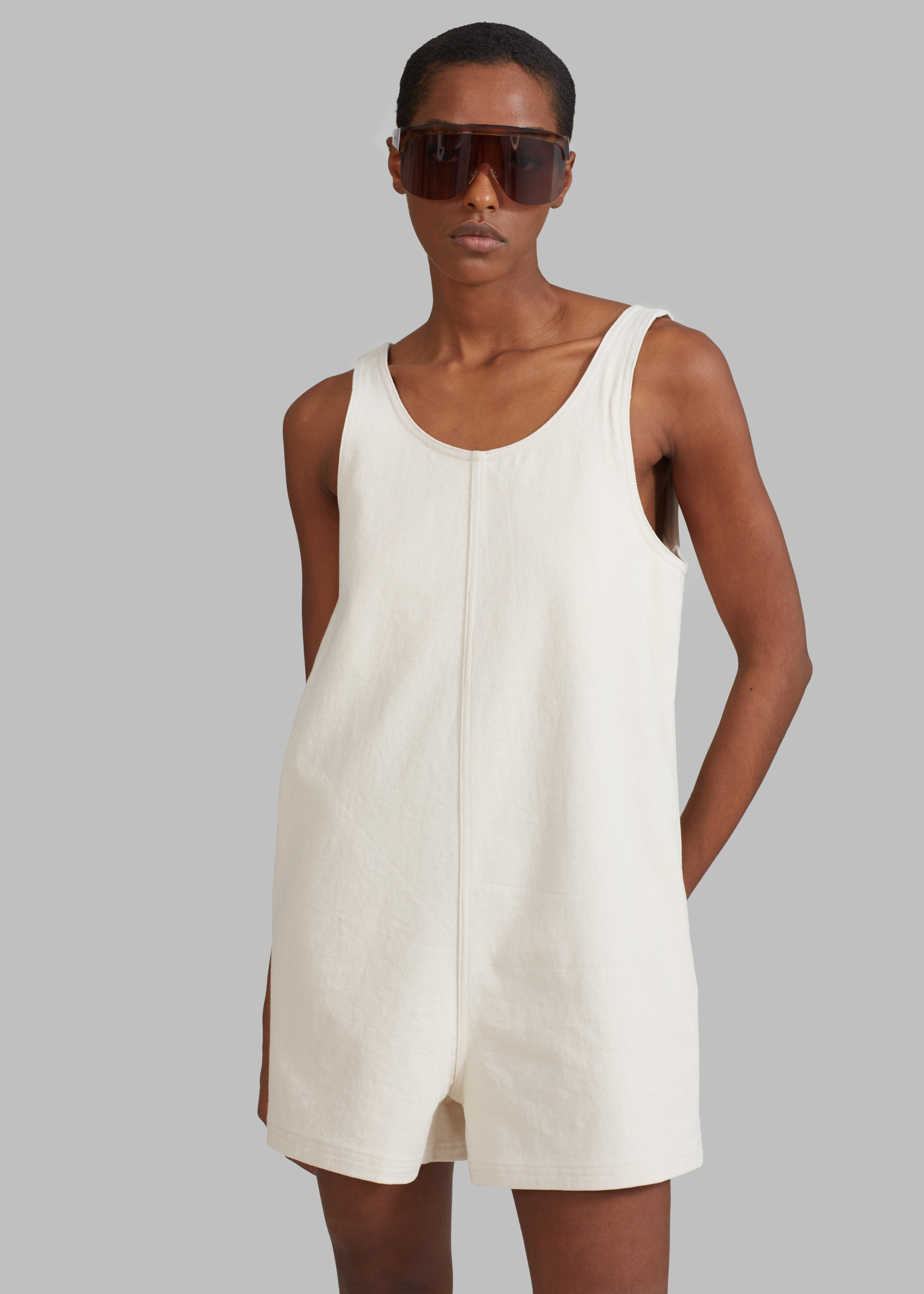 Claris Twill Romper - Cream - 3