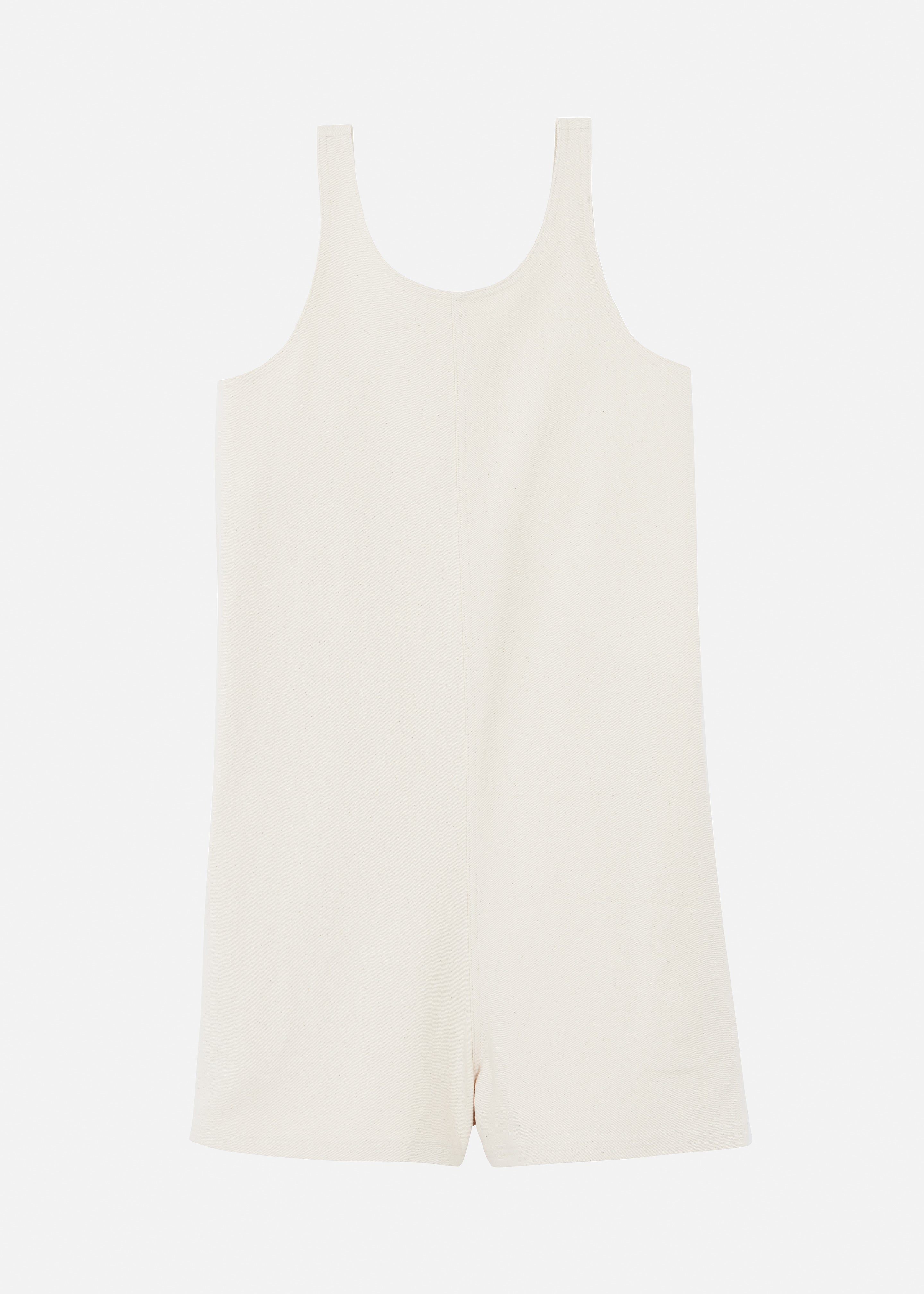 Claris Twill Romper - Cream - 8