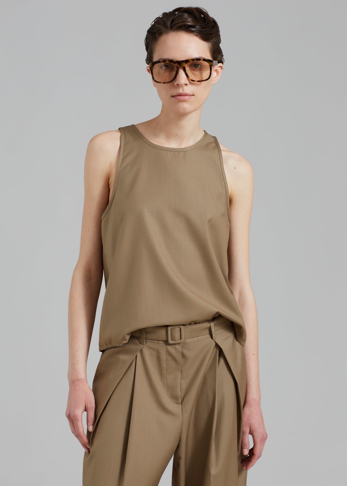 Clay Sleeveless Top - Desert Taupe - 9