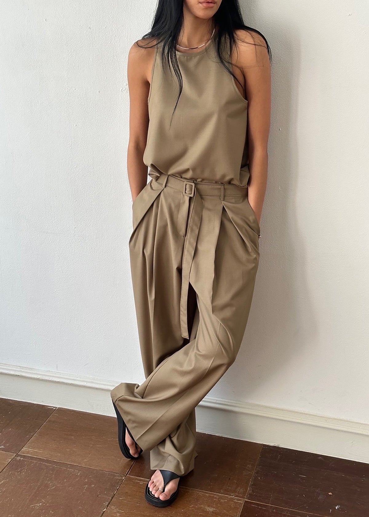 Clay Sleeveless Top - Desert Taupe - 12