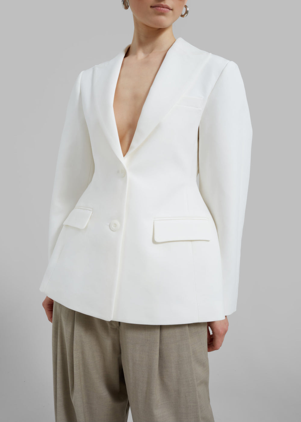 Colette Hourglass Blazer - White - 1