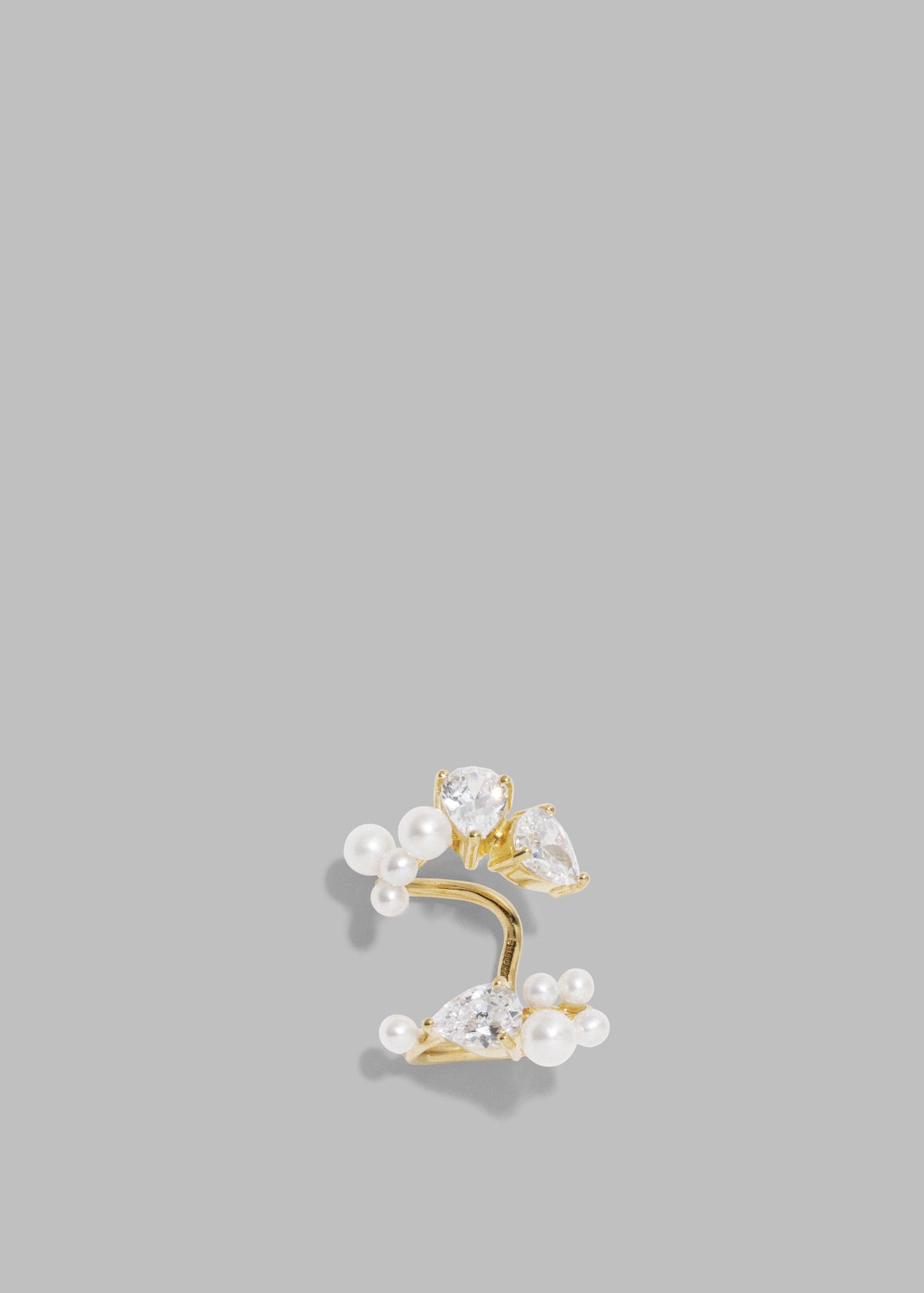 Completedworks Chasing Shadows III Ear Cuff - Pearl/Zirconia/Gold Vermeil - 2