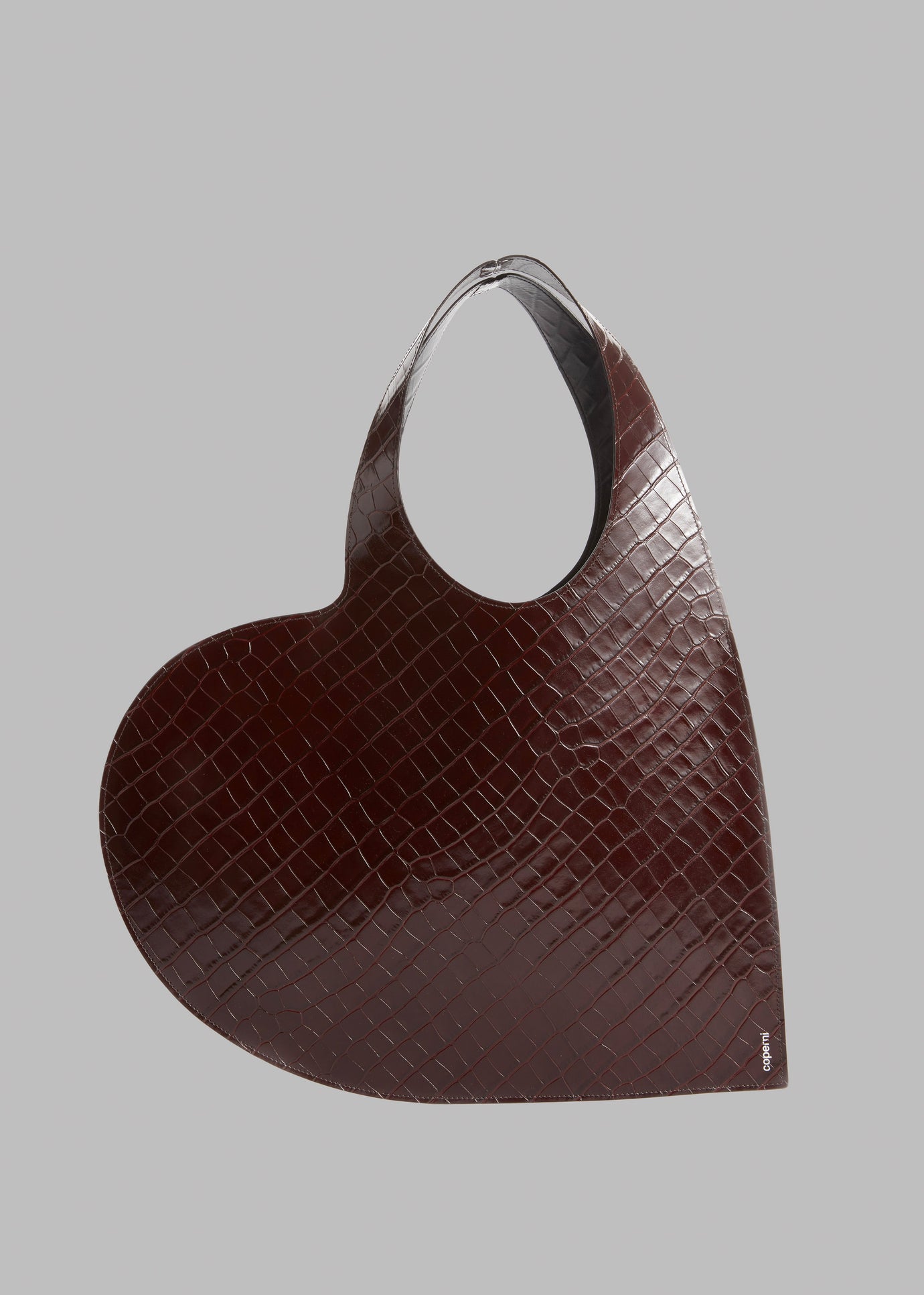Coperni Croco Heart Tote Bag - Brown - 1