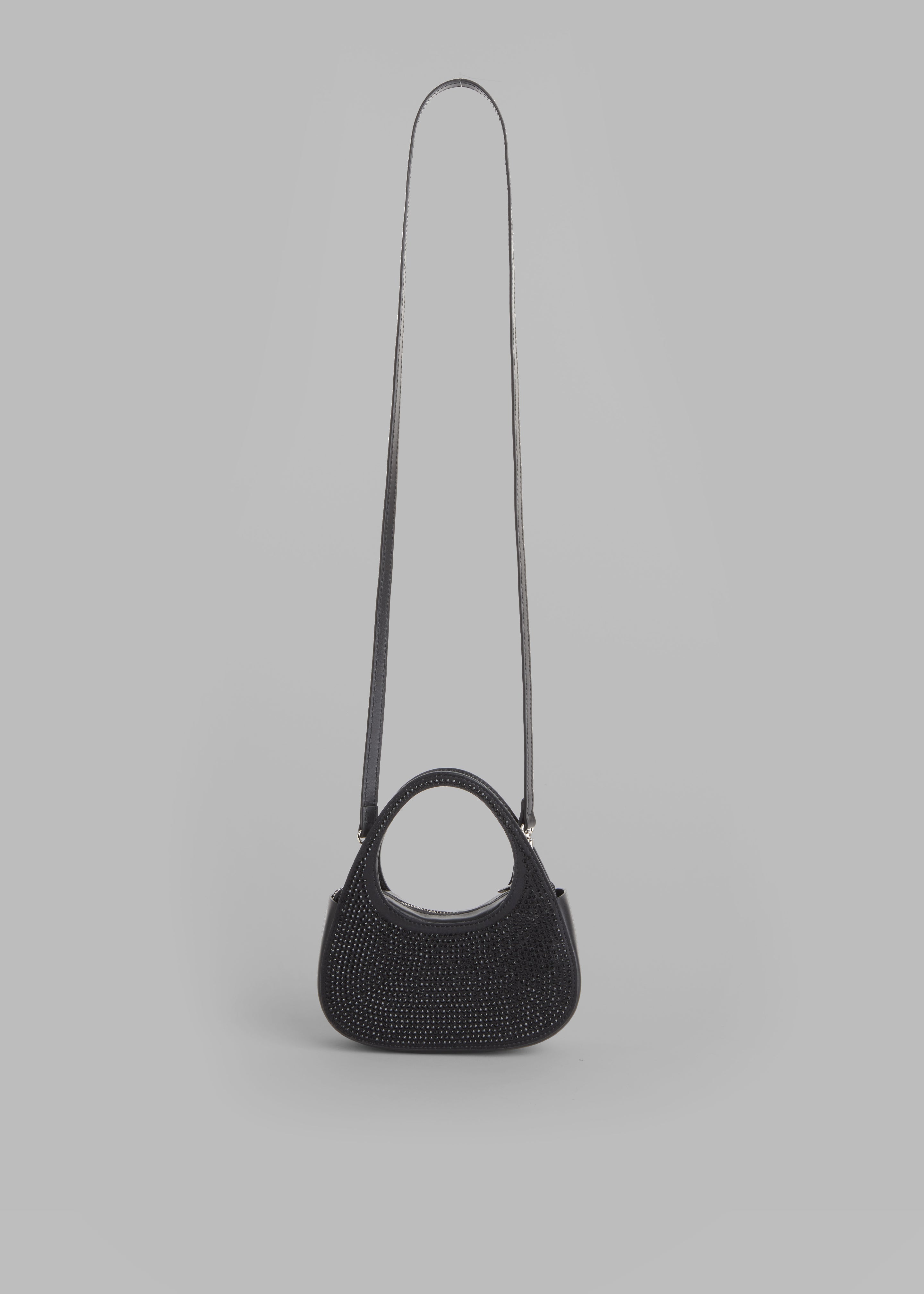 Coperni Crystal-Embellished Micro Baguette Swipe Bag - Black - 1
