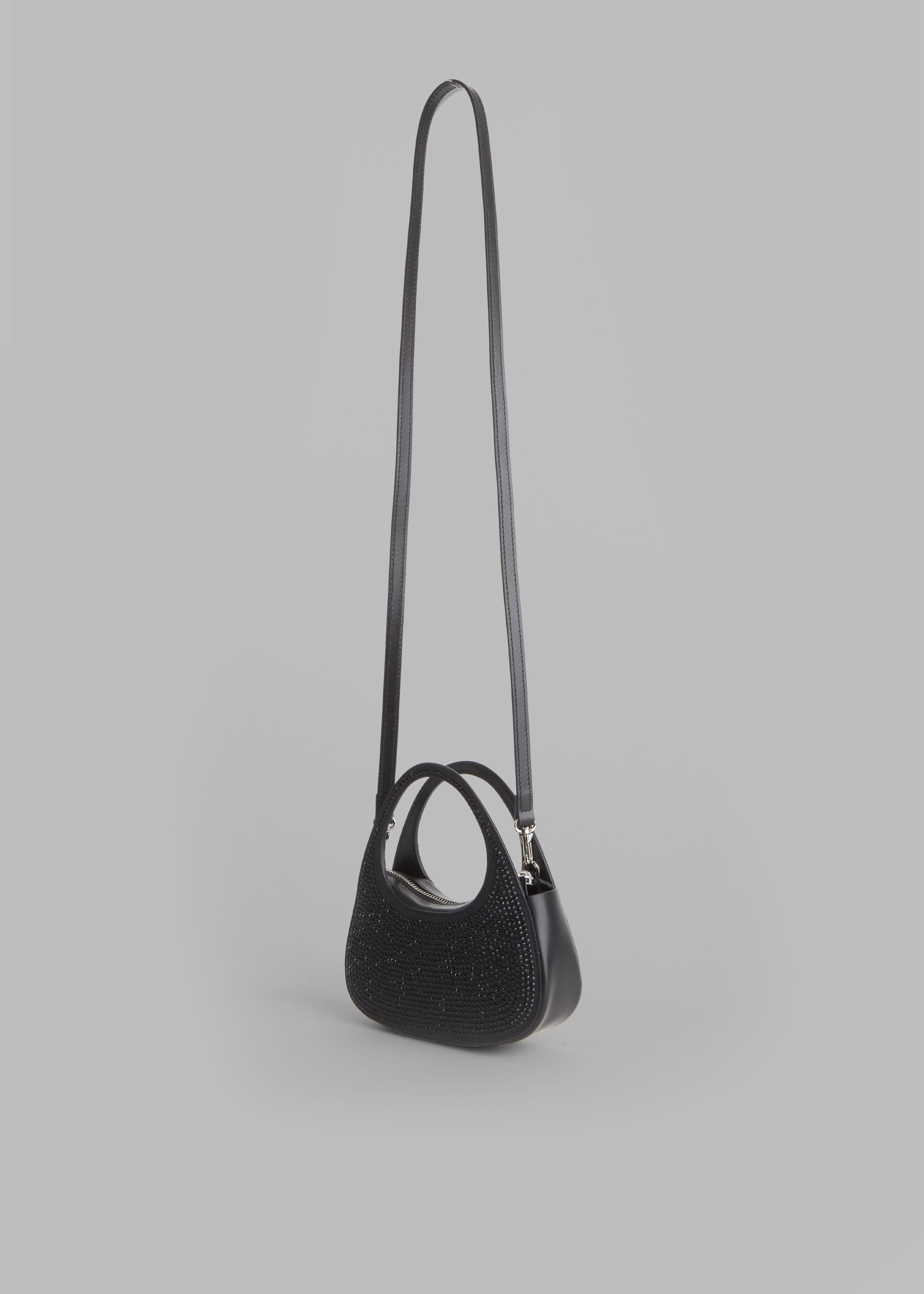 Coperni Crystal-Embellished Micro Baguette Swipe Bag - Black - 7