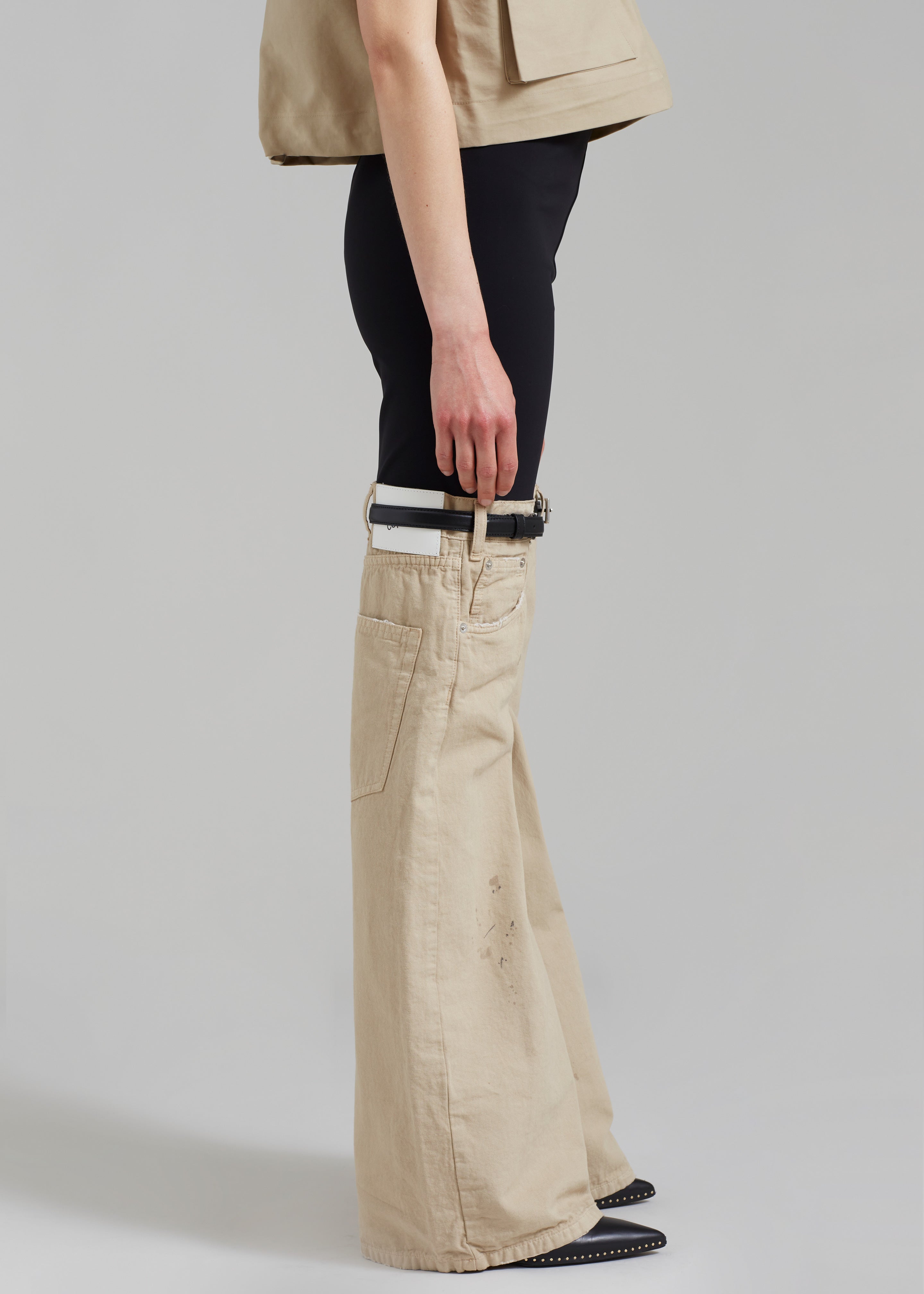 Coperni Hybrid Denim Trousers - Black/Beige - 3