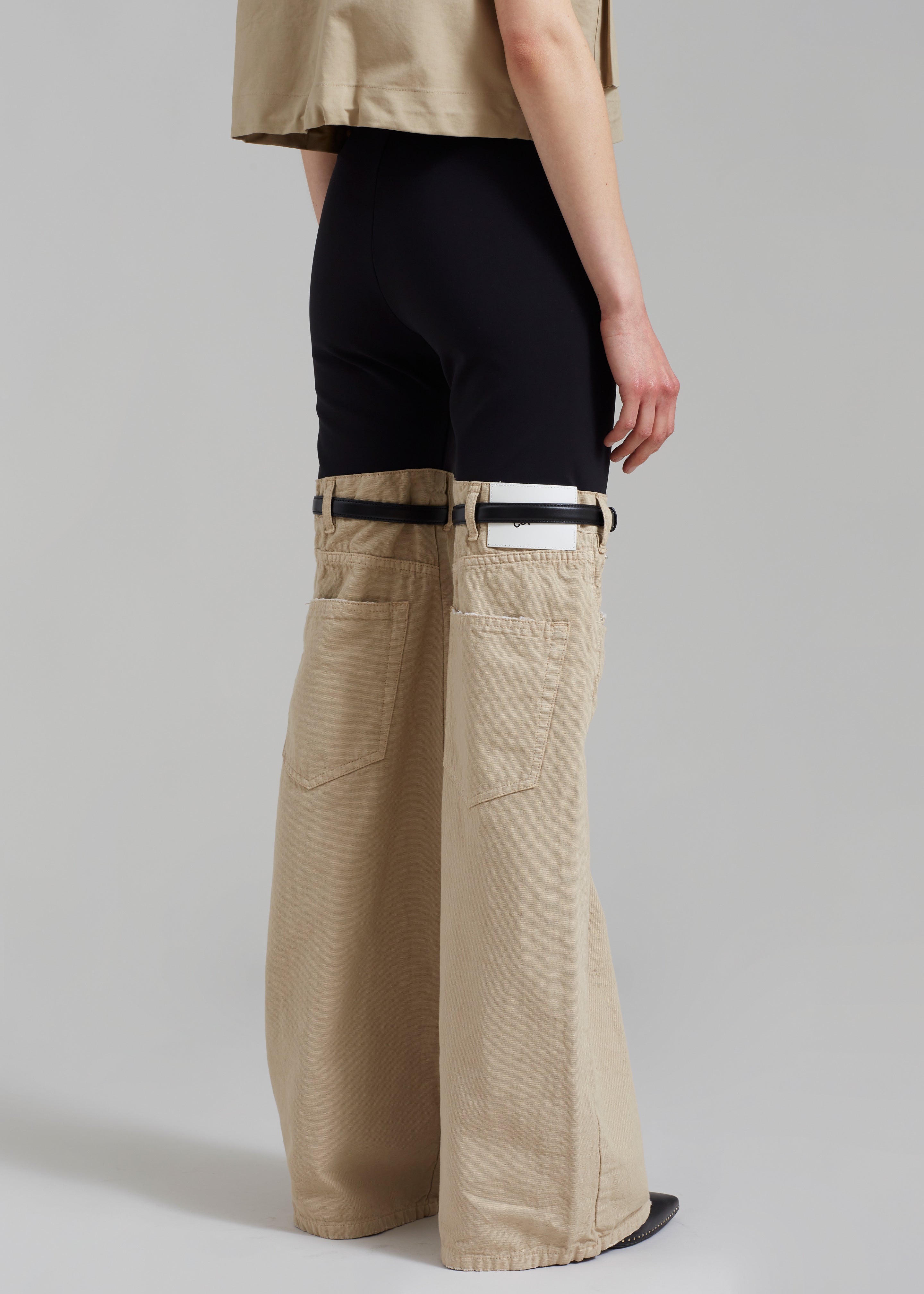 Coperni Hybrid Denim Trousers - Black/Beige - 7