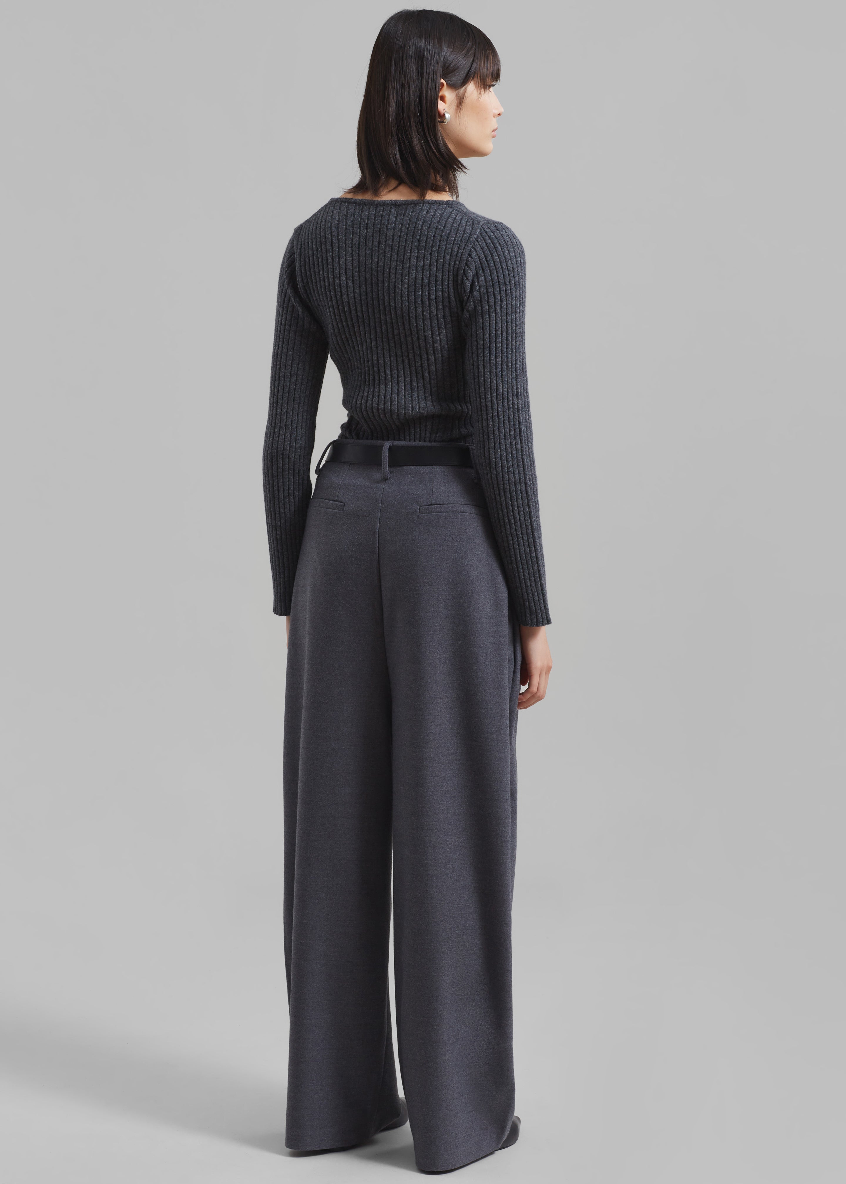 Cora Ribbed Sweater - Charcoal - 7