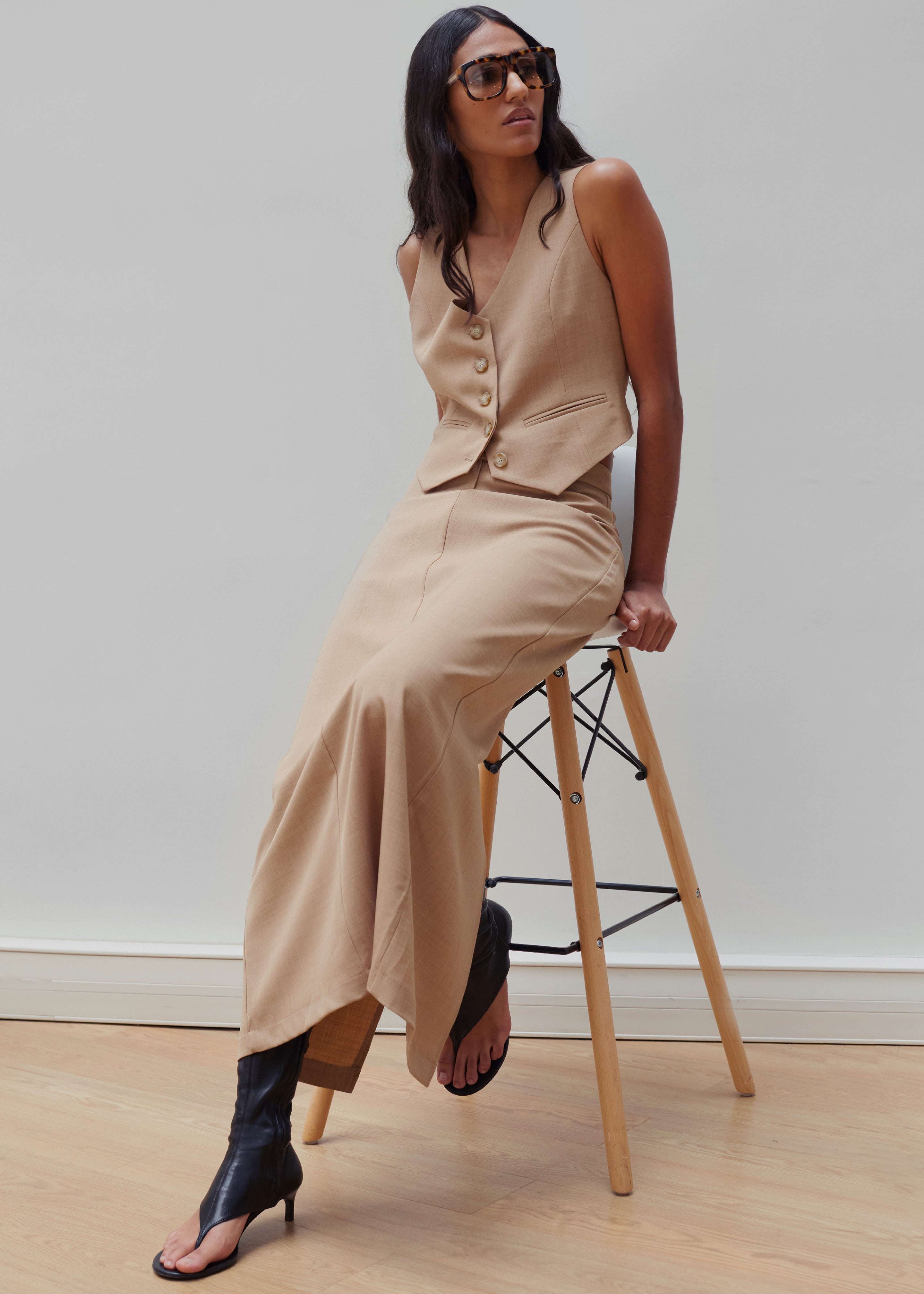 Cornelia Maxi Skirt - Brown - 1