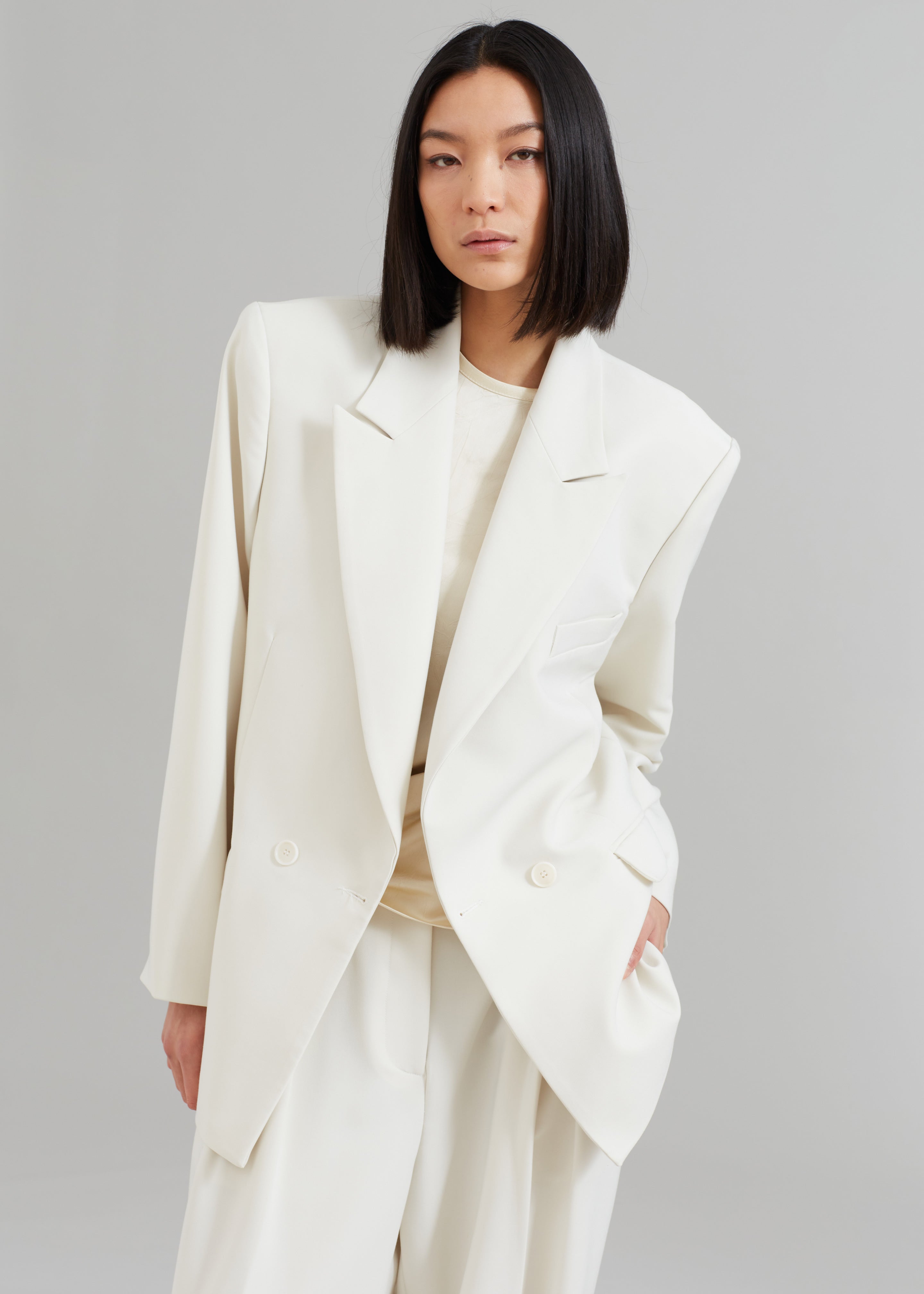 Corrin Blazer - Ivory - 1