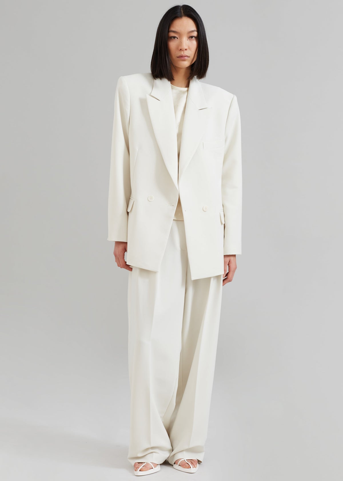 Corrin Pleated Trousers - Ivory - 9