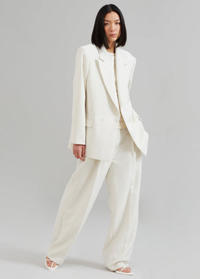 Corrin Pleated Trousers - Ivory