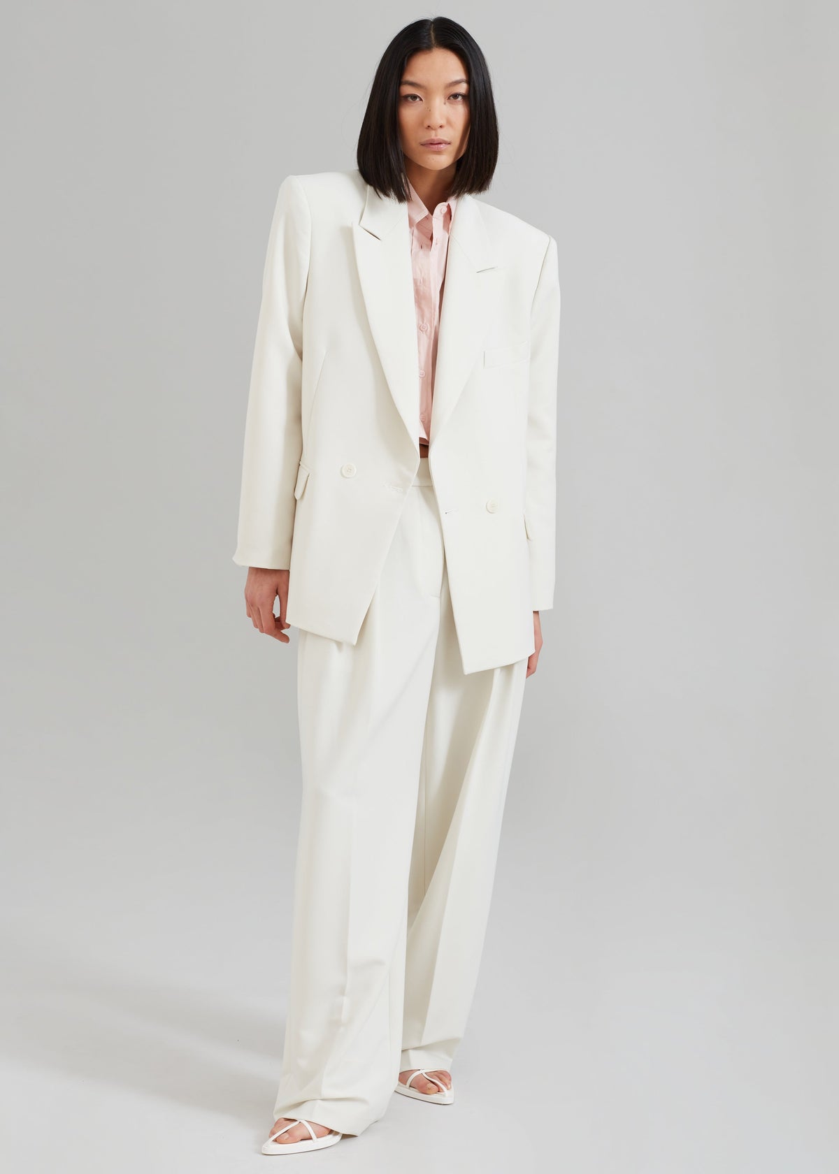 Corrin Pleated Trousers - Ivory - 8