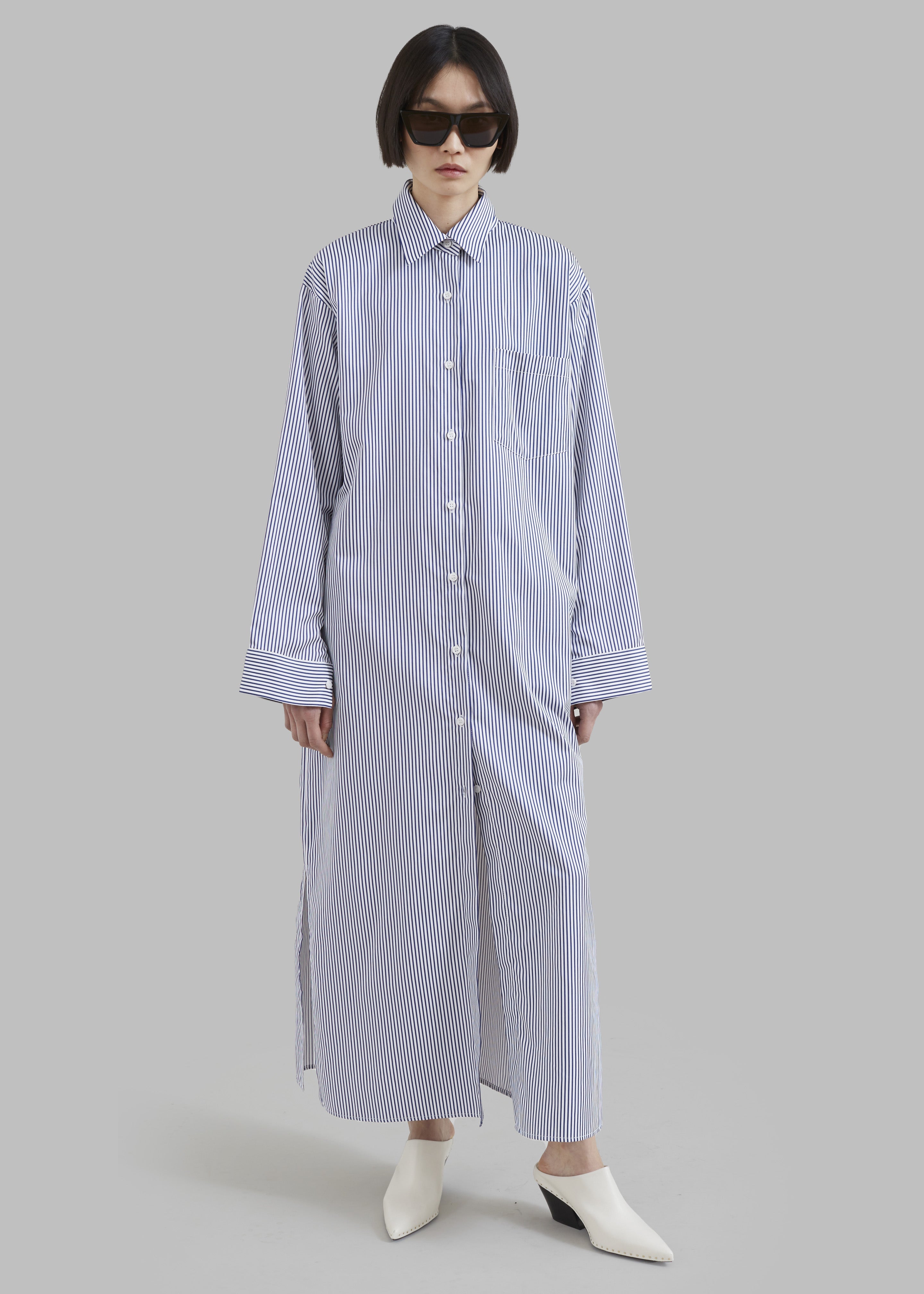 Cala Shirt Dress - Navy Stripe - 4