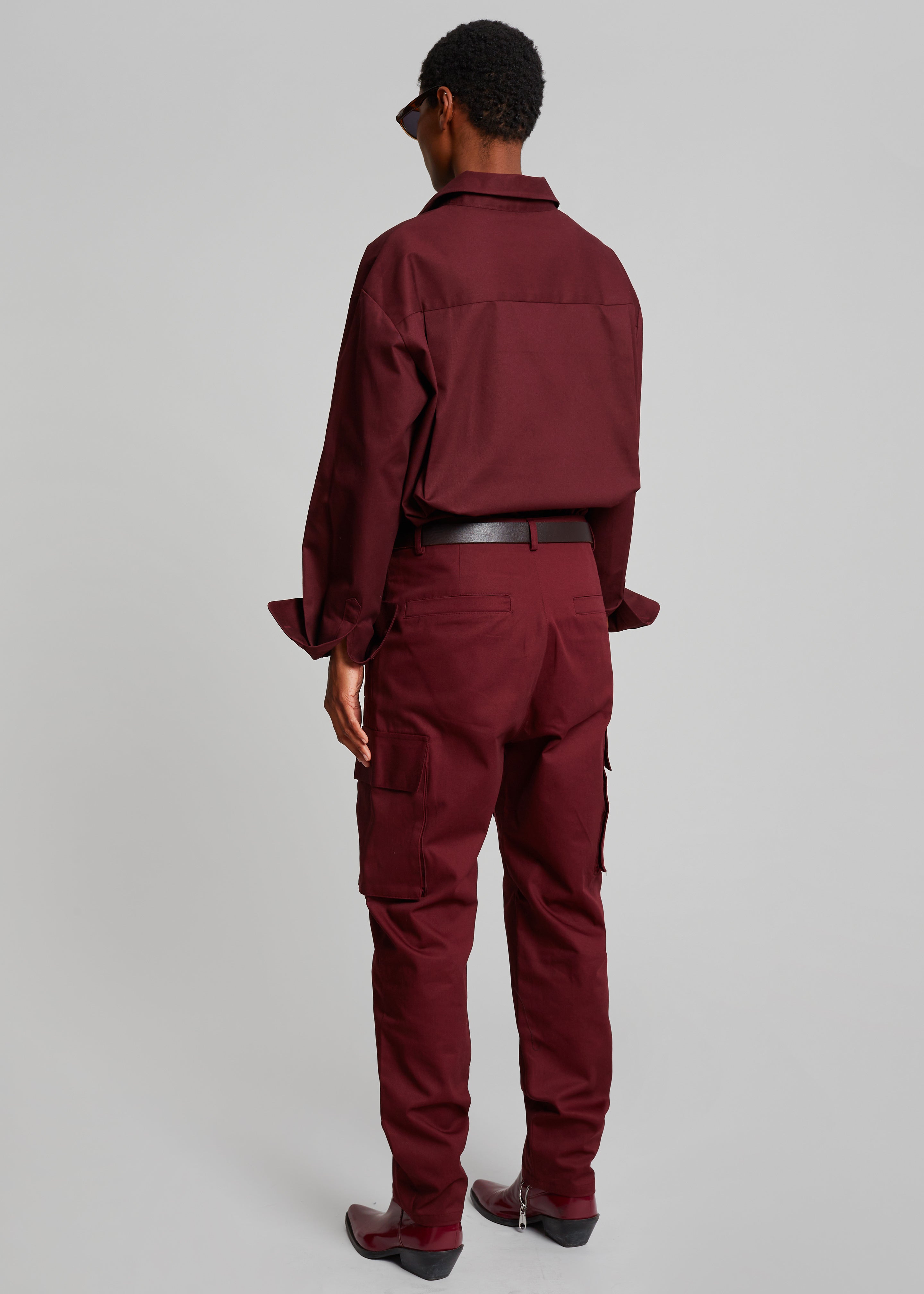 Carrie Twill Cargo Pants - Burgundy - 9