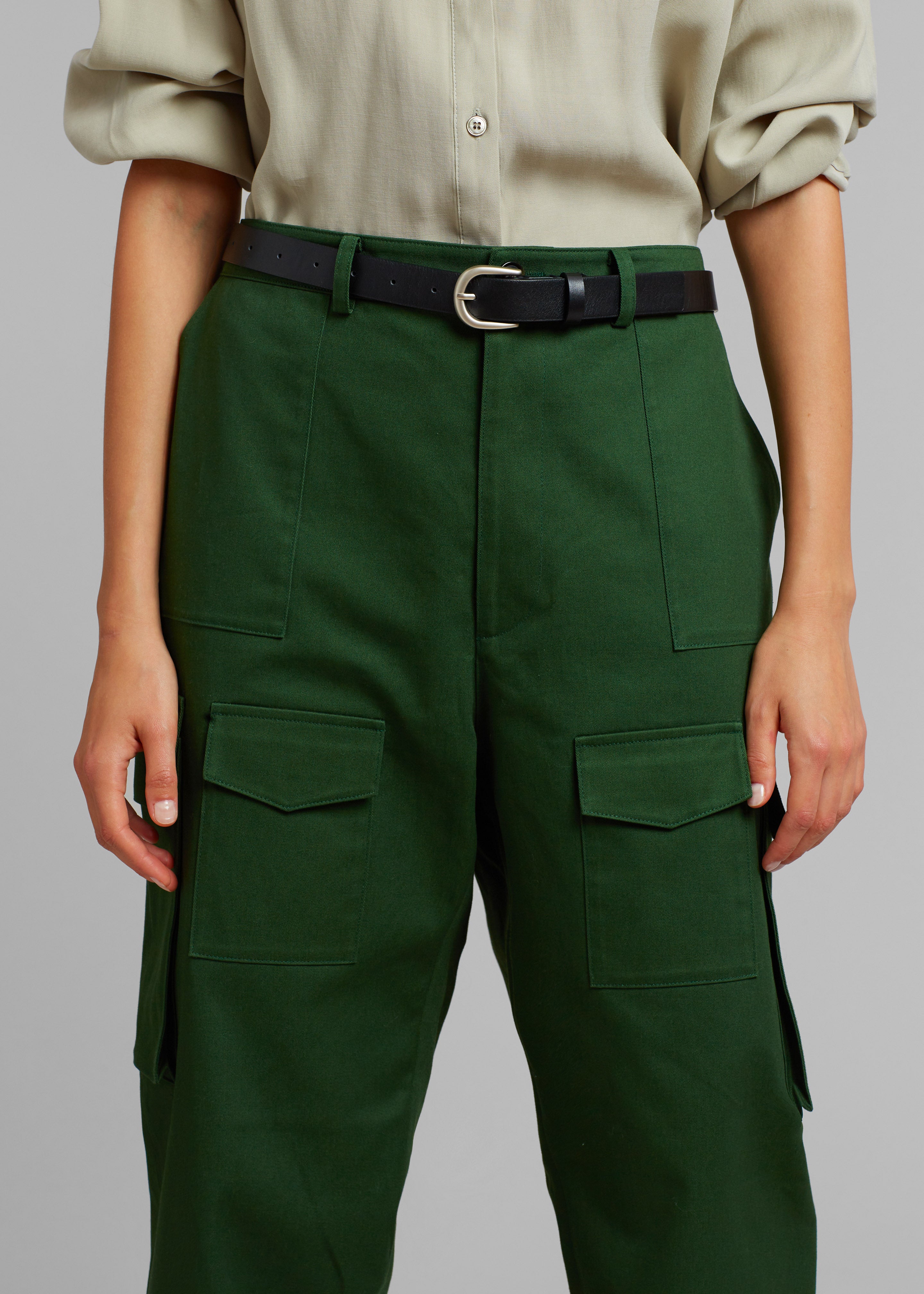 Carrie Twill Cargo Pants - Forest Green - 3