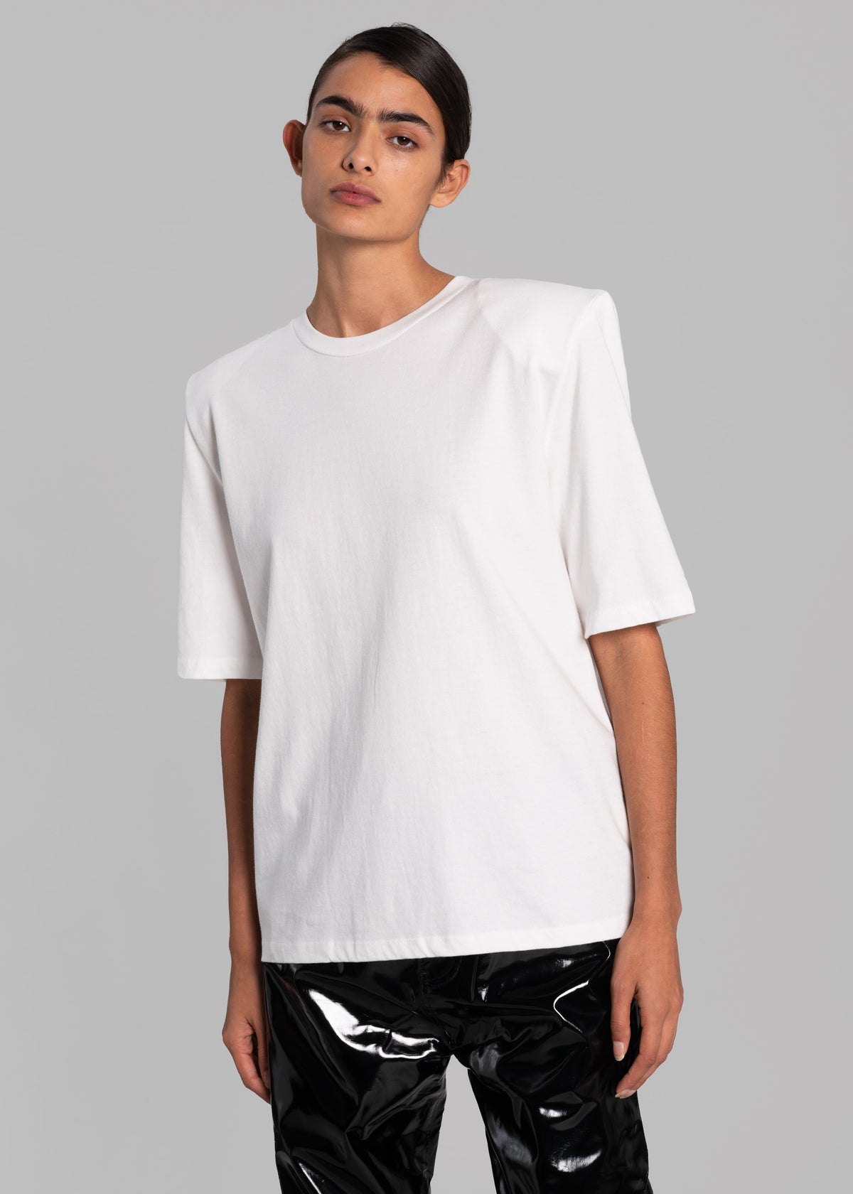 Carrington Padded Shoulder Tee - White - 4