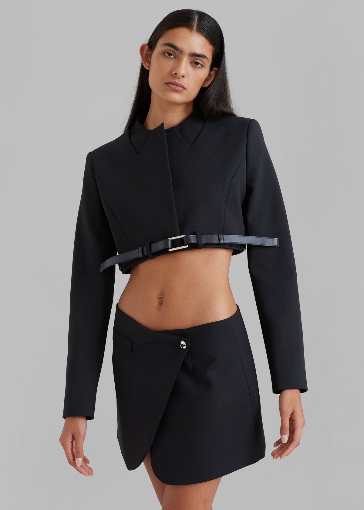 Coperni Cropped Trompe-L'Oeil Jacket - Black - 5