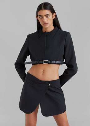 Coperni Cropped Trompe-L'Oeil Jacket - Black