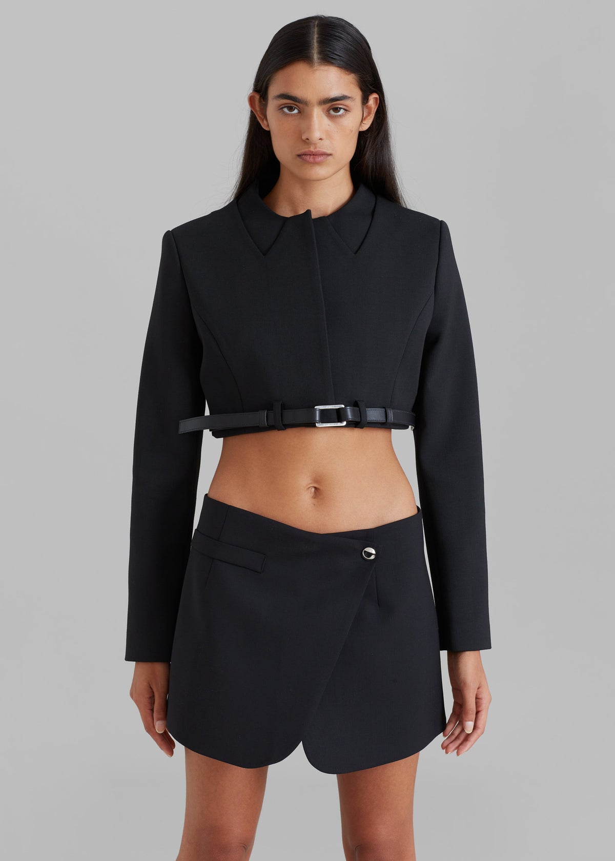 Coperni Cropped Trompe-L'Oeil Jacket - Black - 10