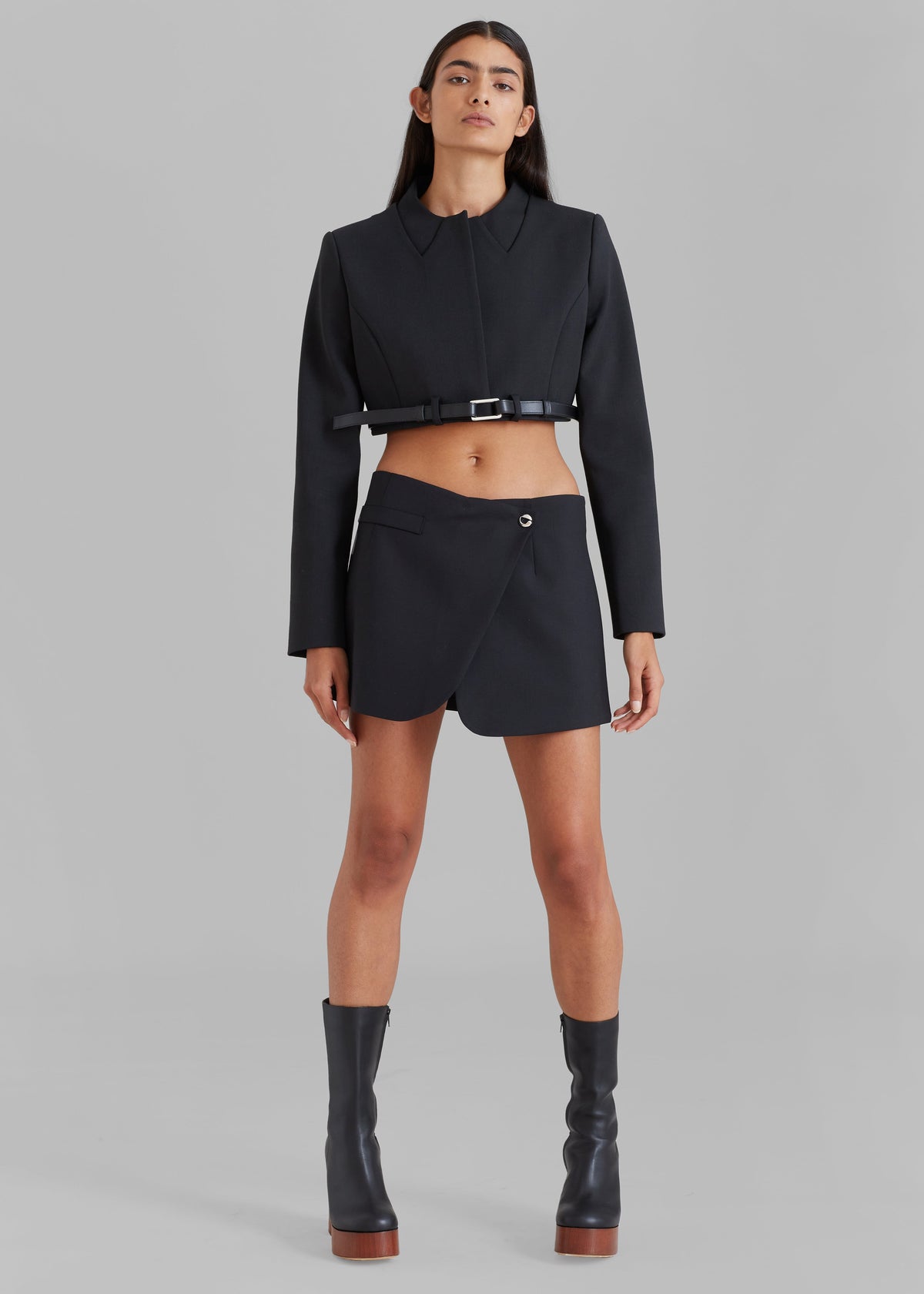 Coperni Cropped Trompe-L'Oeil Jacket - Black - 4