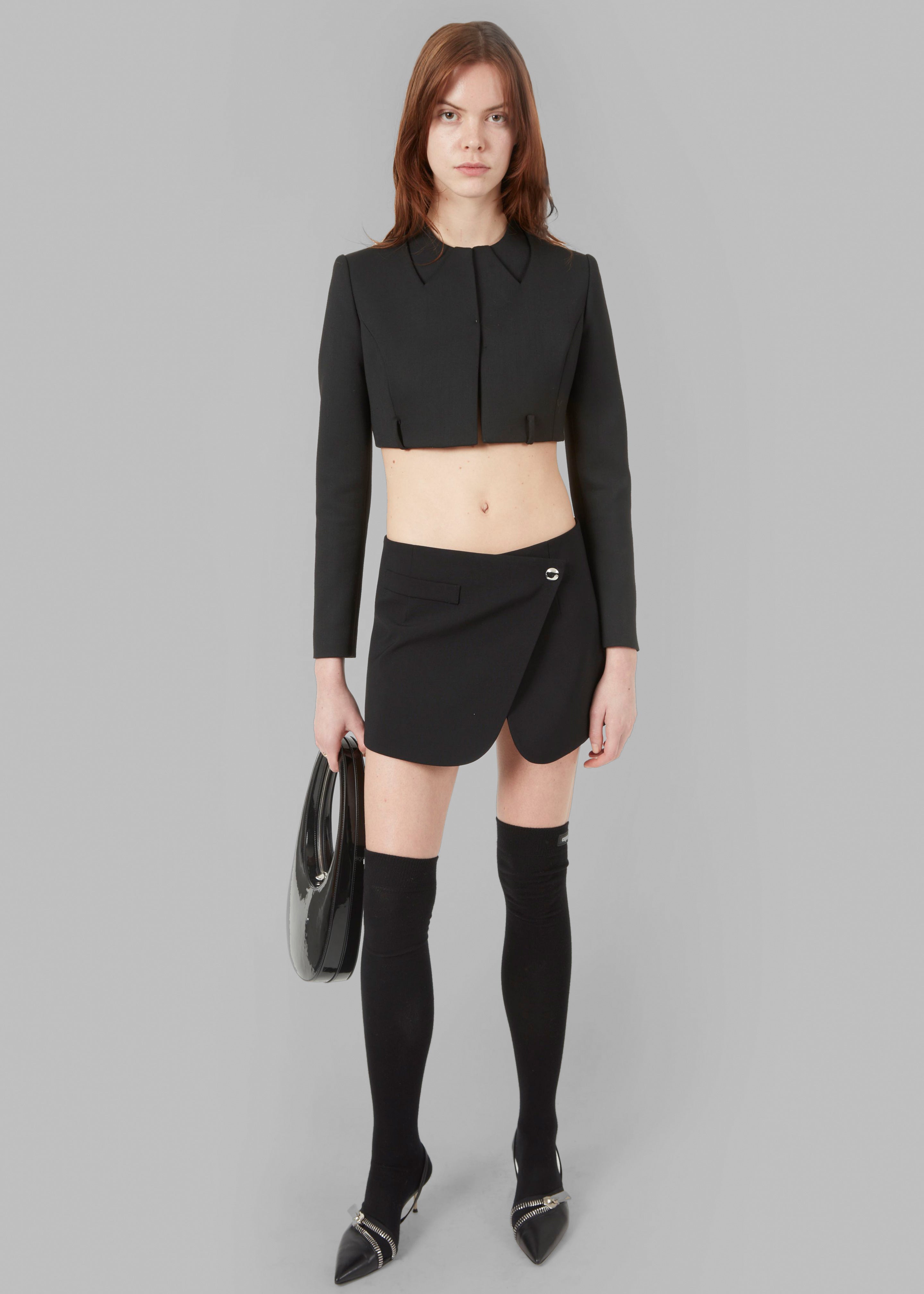 Coperni Cropped Trompe-L'Oeil Jacket - Black - 11