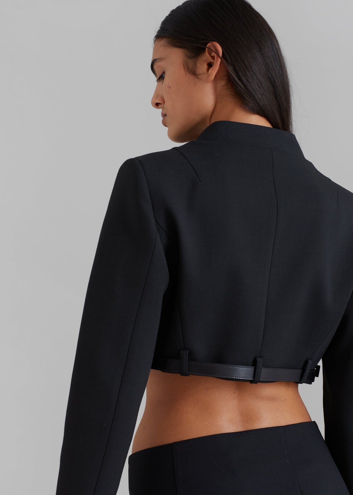 Coperni Cropped Trompe-L'Oeil Jacket - Black - 6