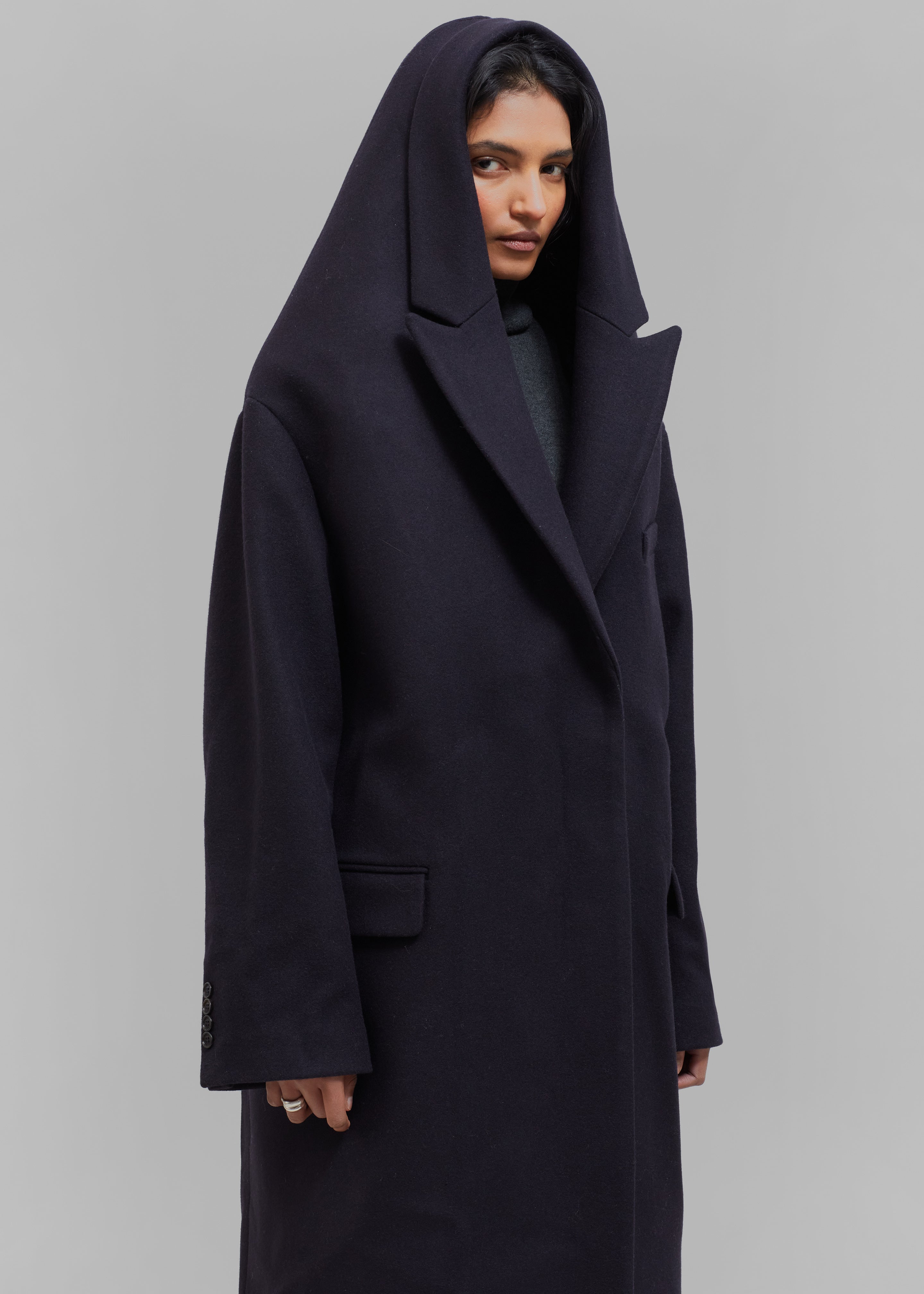 Hooded double store breasted coat